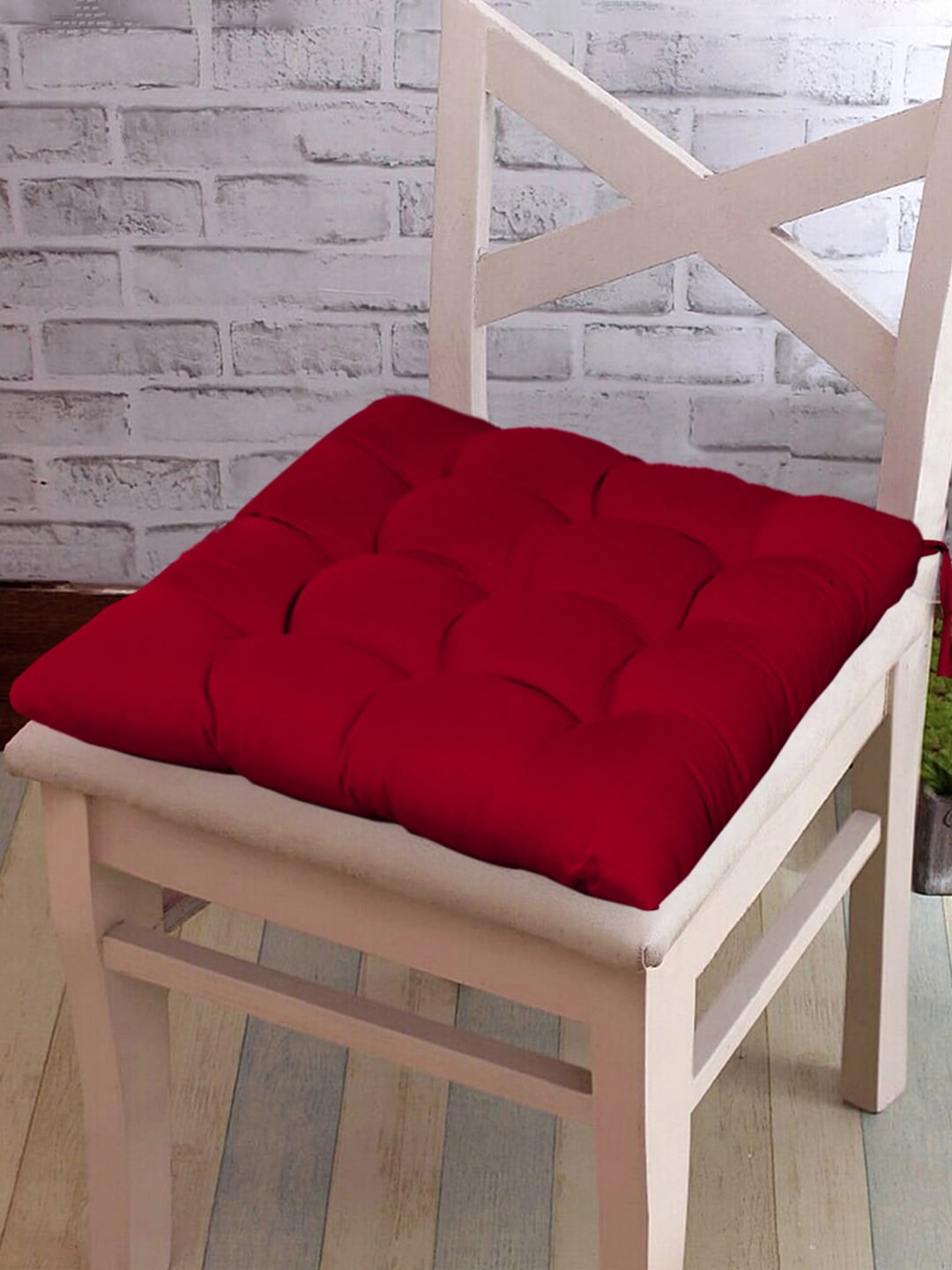 

Kuber Industries Maroon 2 Pieces Microfiber Cotton Sitting Chair Pads