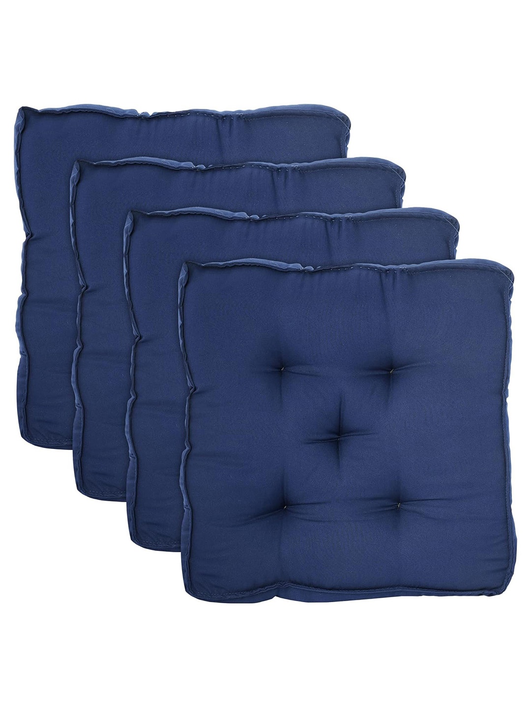 

Kuber Industries Brown 4 Pieces Microfiber Cotton Square Cushion Chair Pads