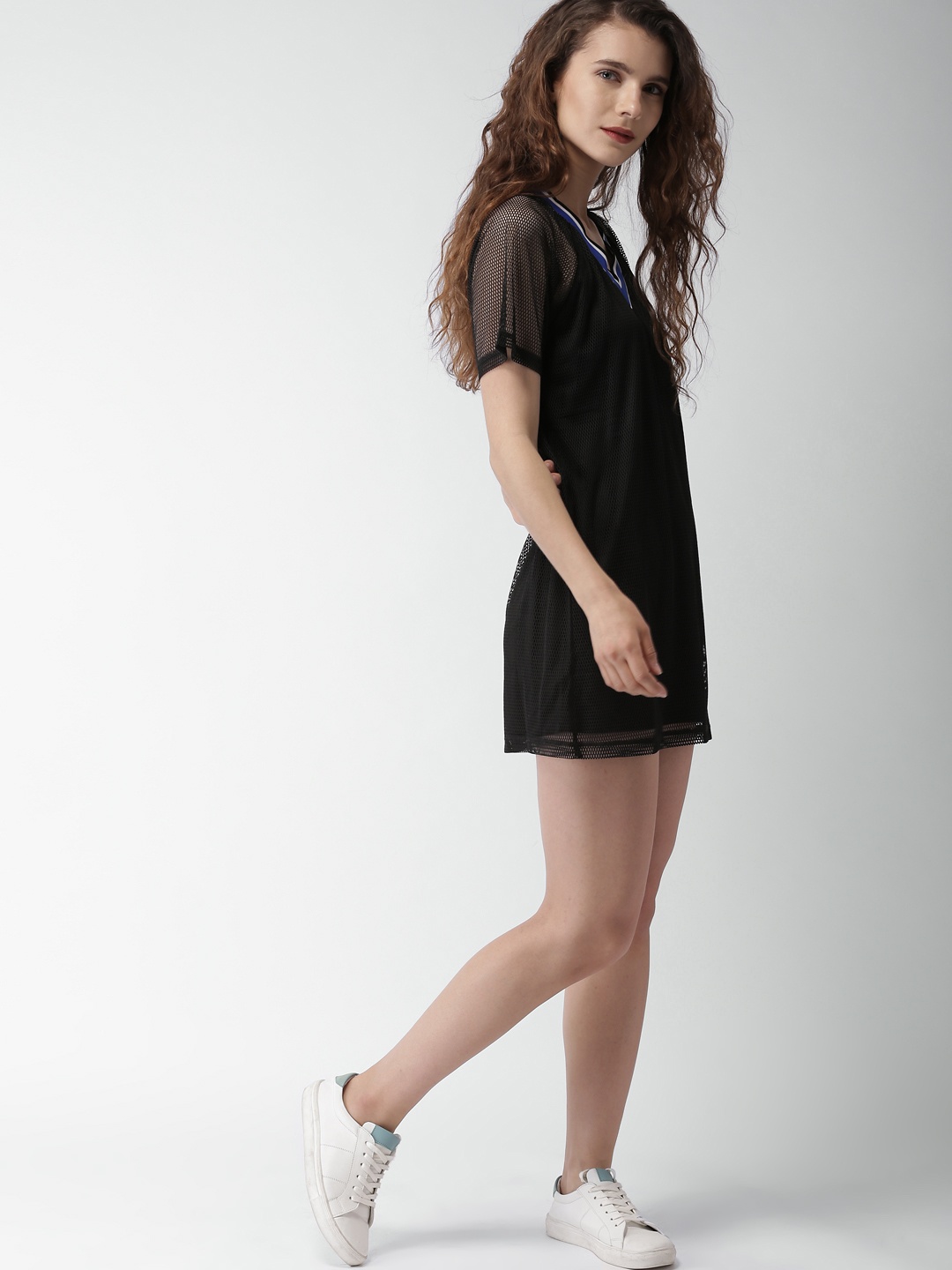 

FOREVER 21 Women Black Solid T-shirt Dress