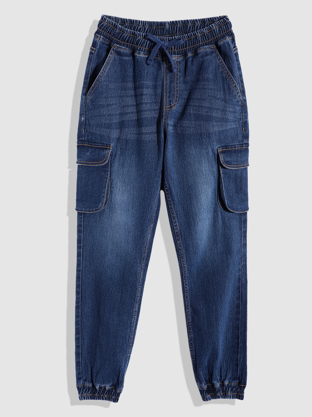 

YK Boys Solid Jogger Jeans, Blue