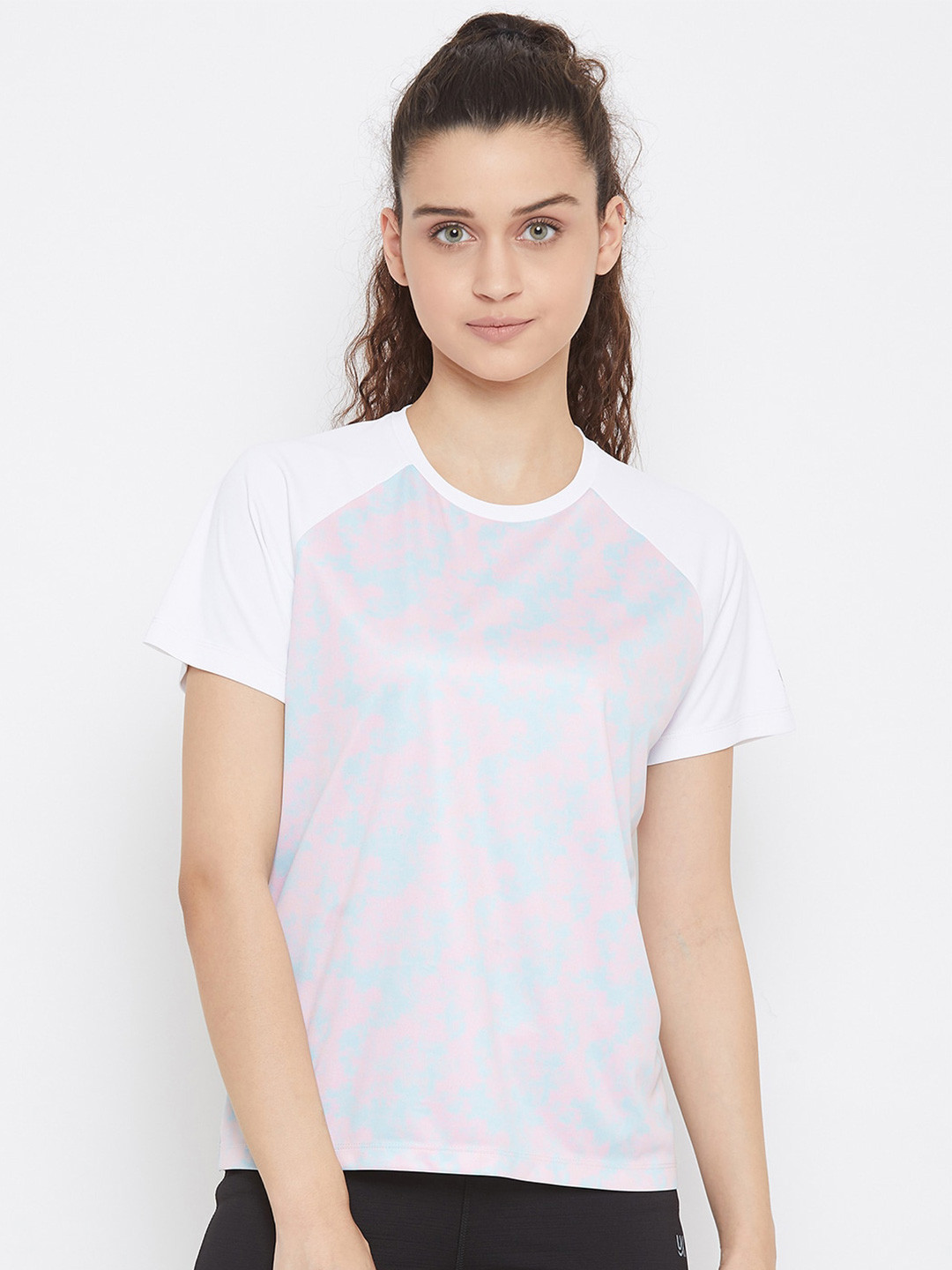 

URKNIT Abstract Printed Cool Max Training or Gym T-shirt, Pink