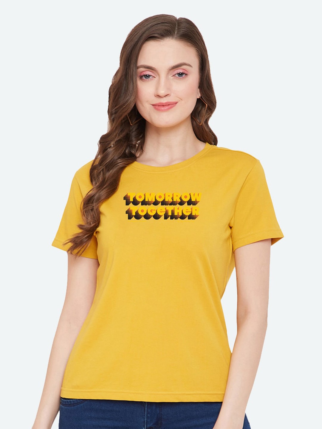 

URKNIT Typography Printed Cool Max Pure Cotton Sports T-shirt, Yellow