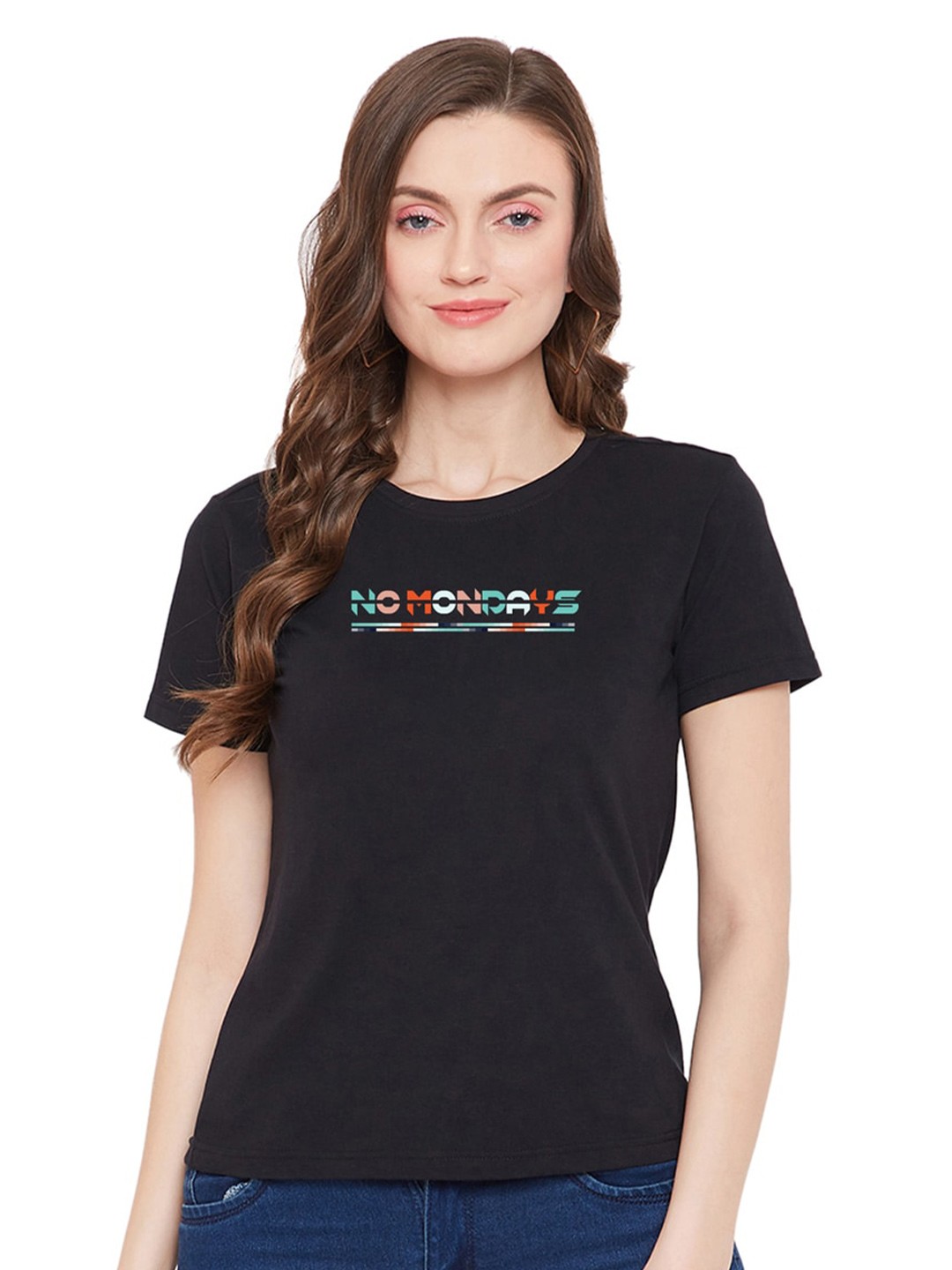 

URKNIT Typography Printed Cool Max Pure Cotton Sports T-shirt, Black