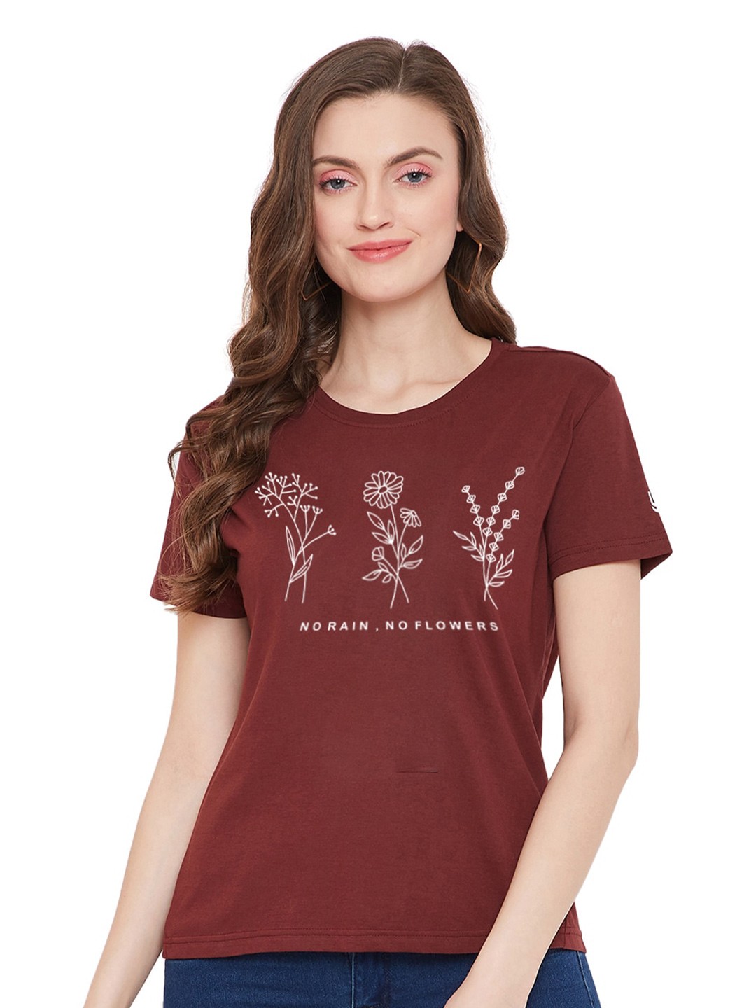 

URKNIT Graphic Printed Regular Fit Cool Max Pure Cotton Casual T-shirt, Maroon