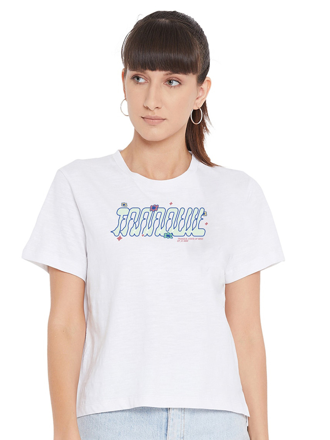 

URKNIT Typography Printed Cool Max Pure Cotton Casual T-Shirt, White