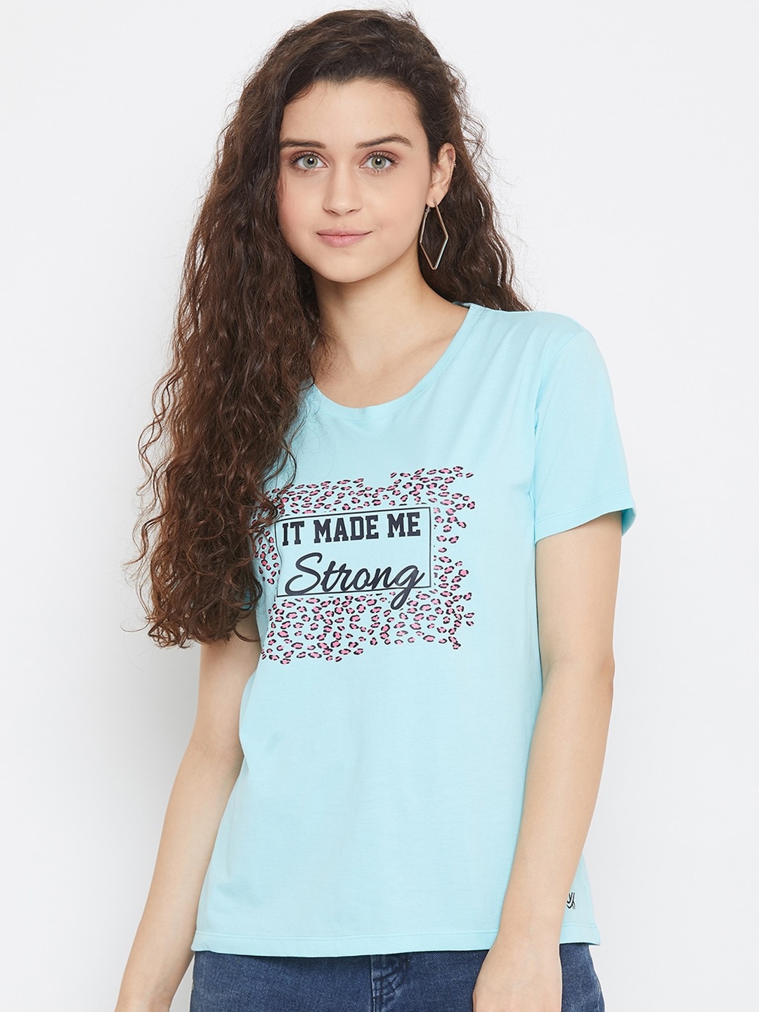 

URKNIT Typography Printed Cool Max Cotton Regular T-shirt, Blue