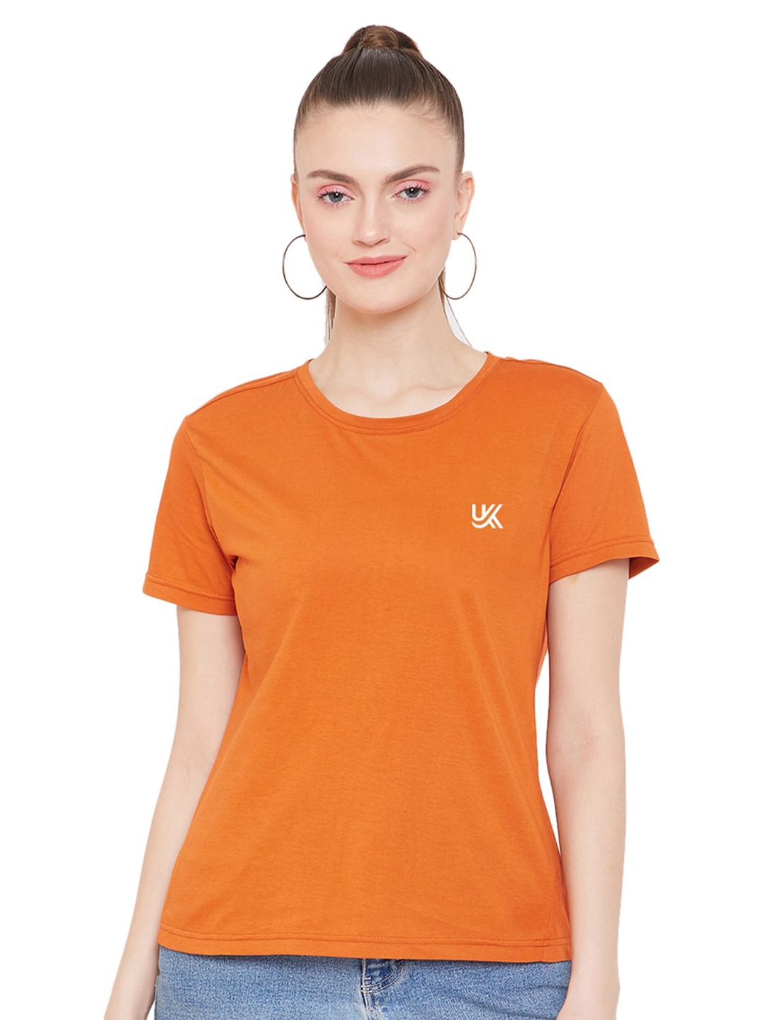 

URKNIT Short Sleeves Cool Max Pure Cotton T-shirt, Orange