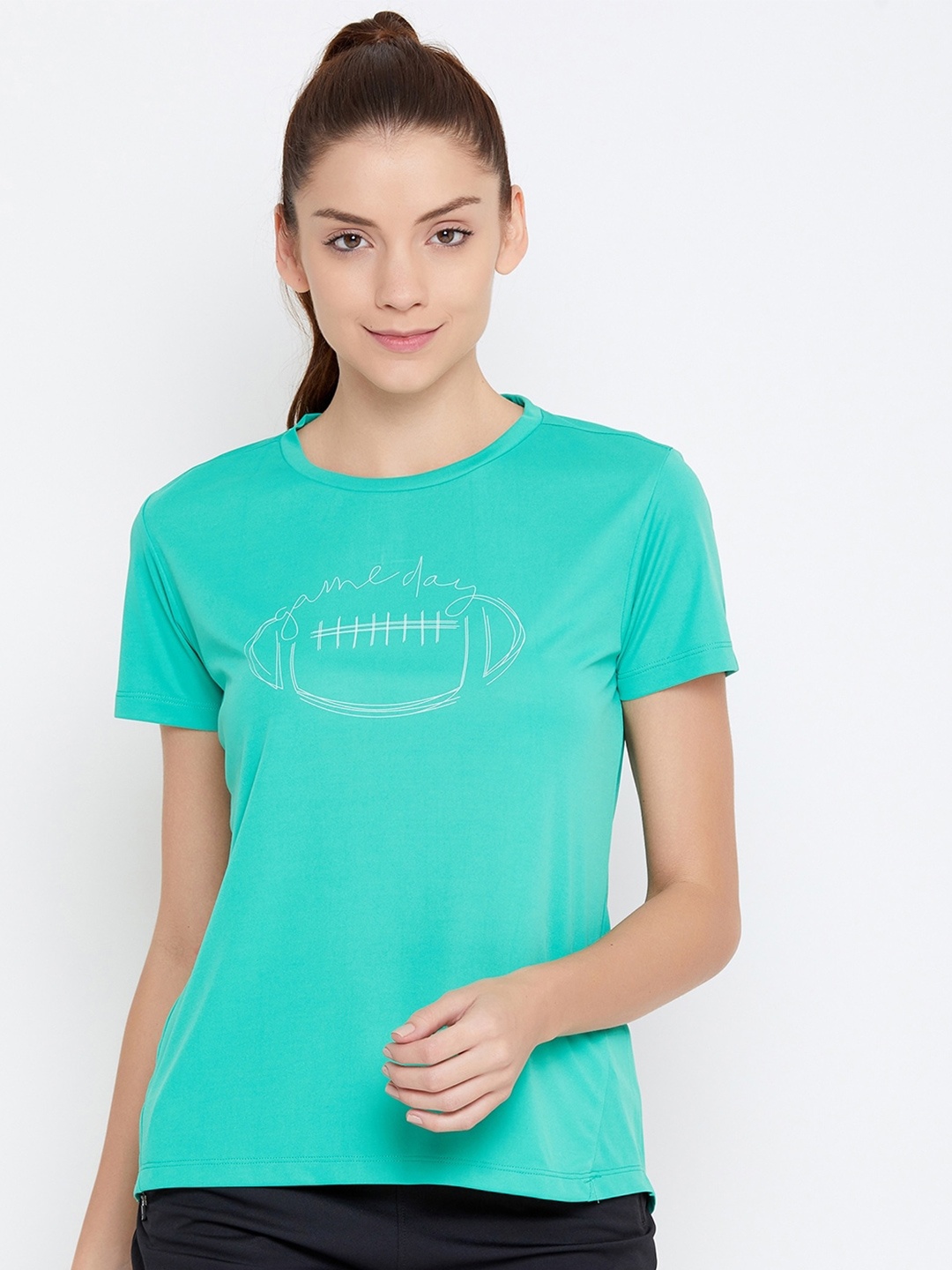 

URKNIT Typography Printed Cool Max Pure Cotton Sports T-shirt, Green