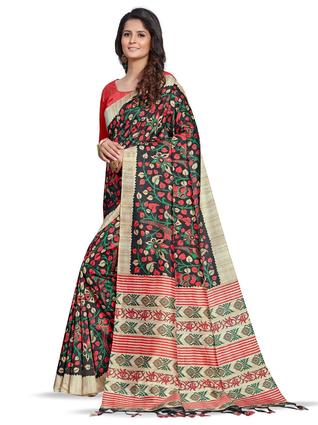 

Anouk Ethnic Motifs Printed Saree, Black