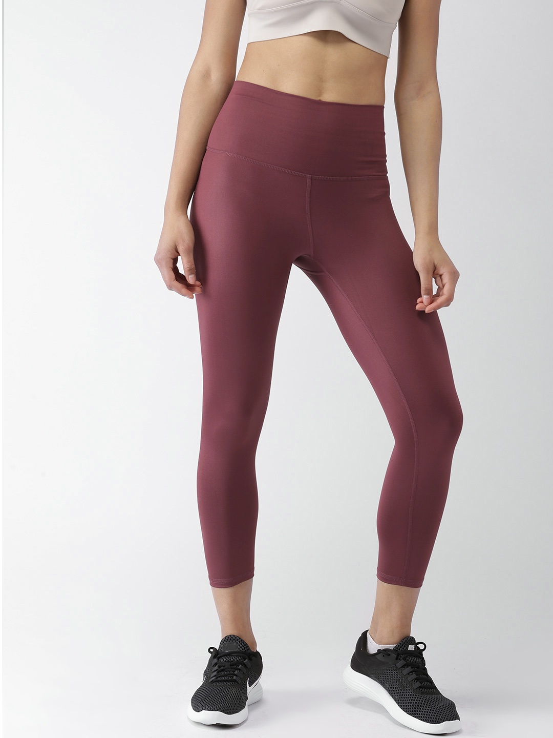 

FOREVER 21 Women Burgundy Cropped Tights