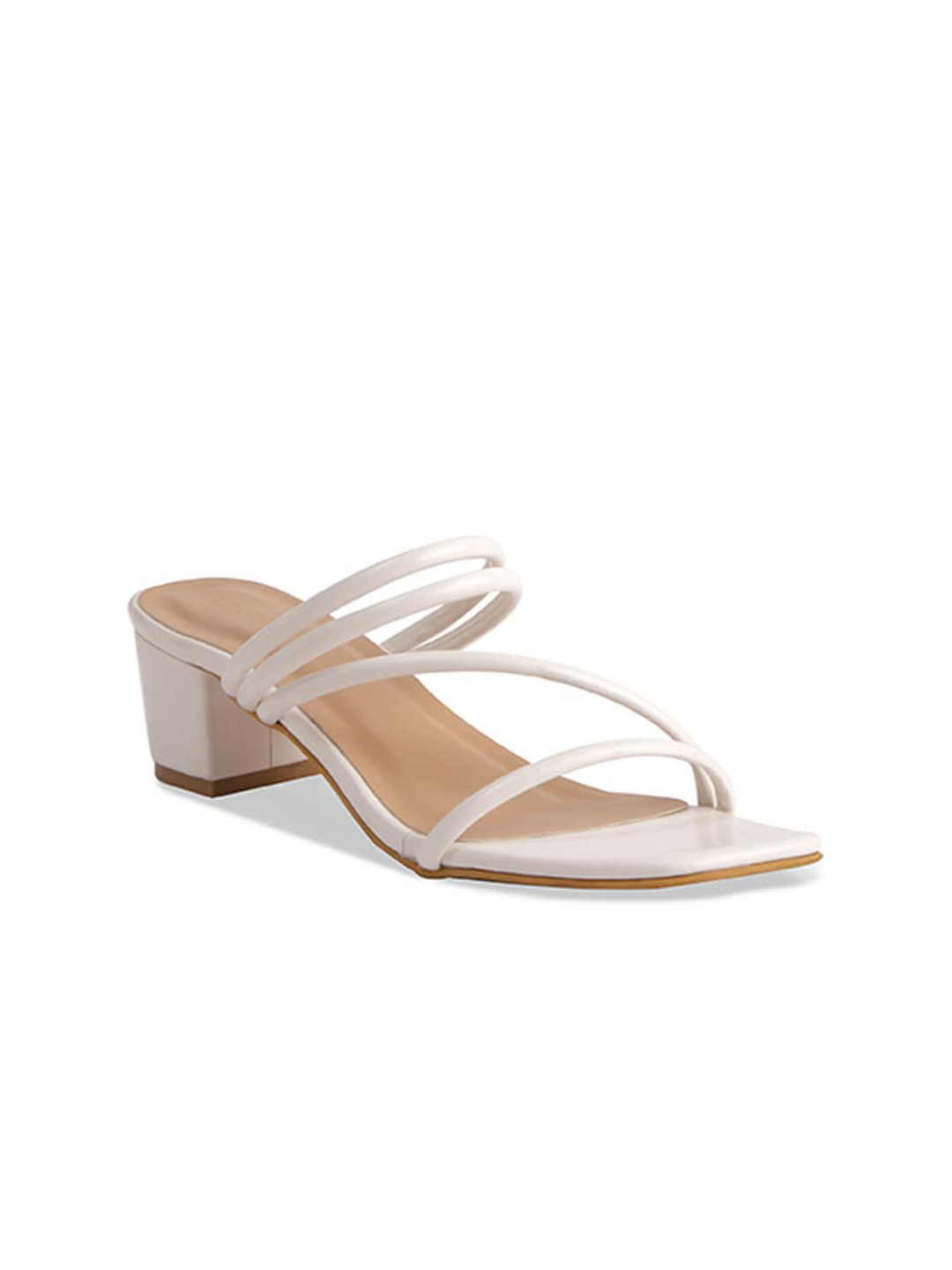 

ERIDANI Topaz Open Toe Work Block Heels, White