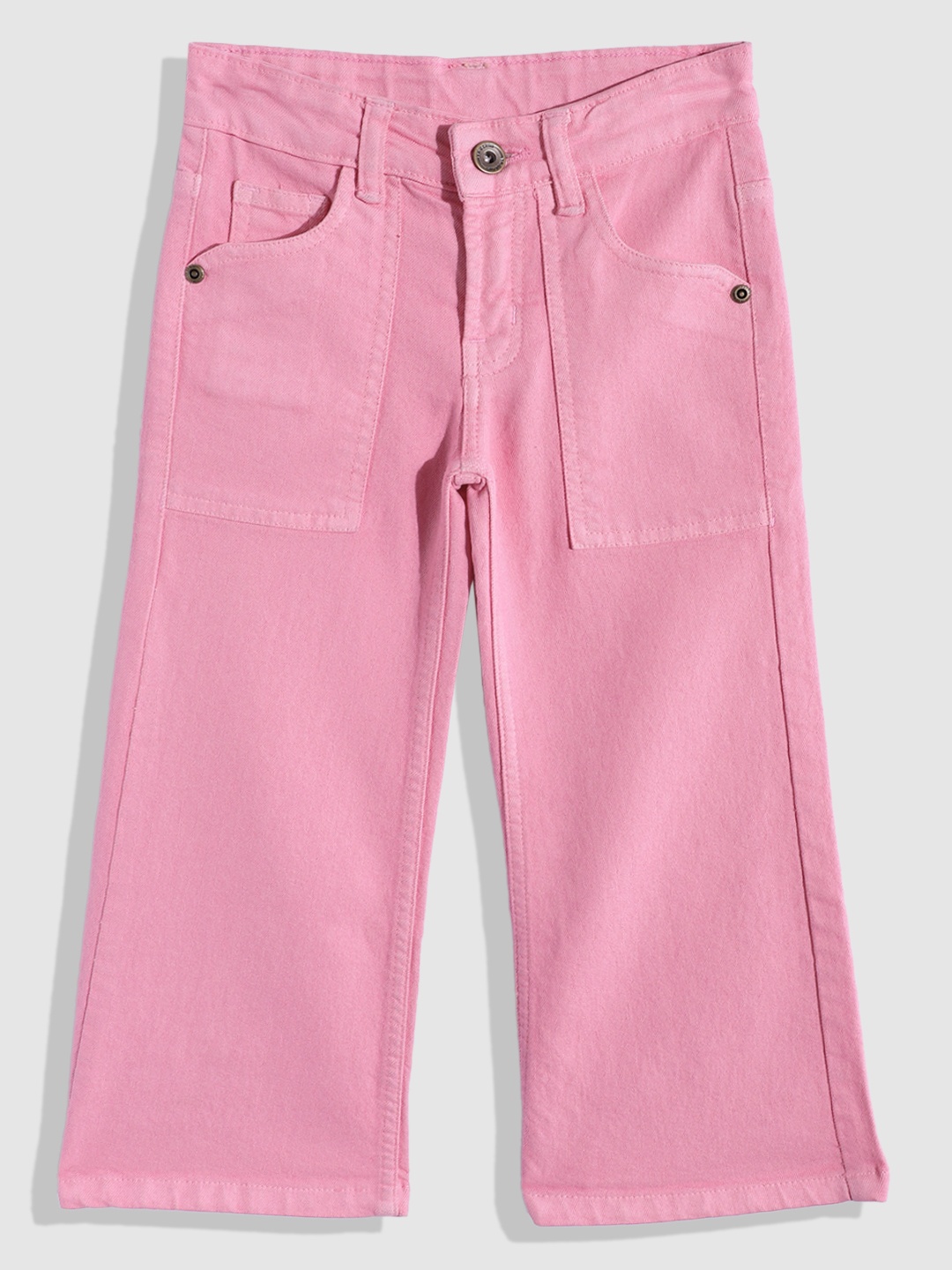 

YK Girls Solid Flared Jeans, Pink