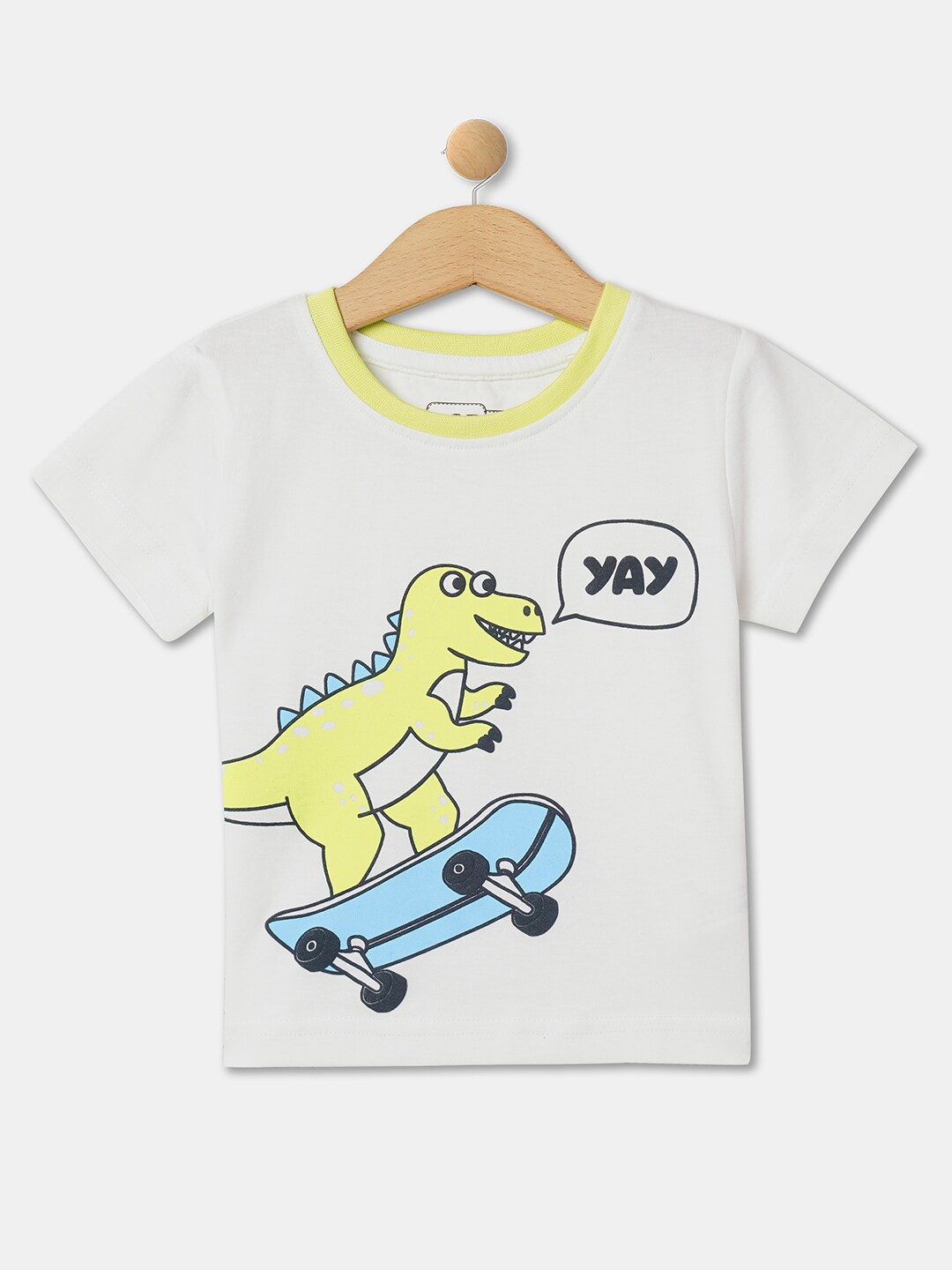 

R&B Boys Graphic Printed Regular Fit Pure Cotton Casual T-shirt, White