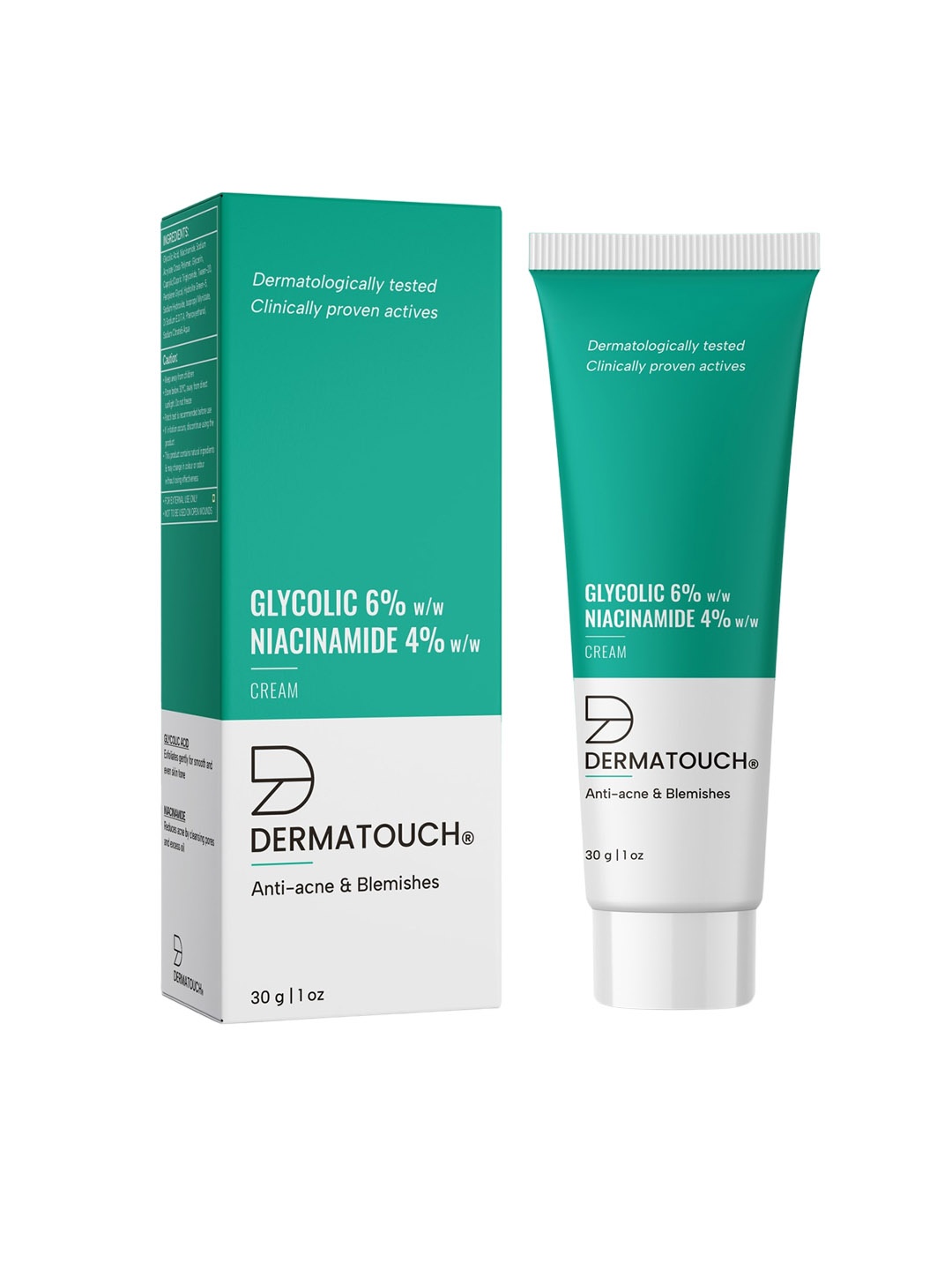 

Dermatouch Glycolic 6% & Niacinamide 6% Cream For Anti-Acne & Blemishes - 30g, Teal