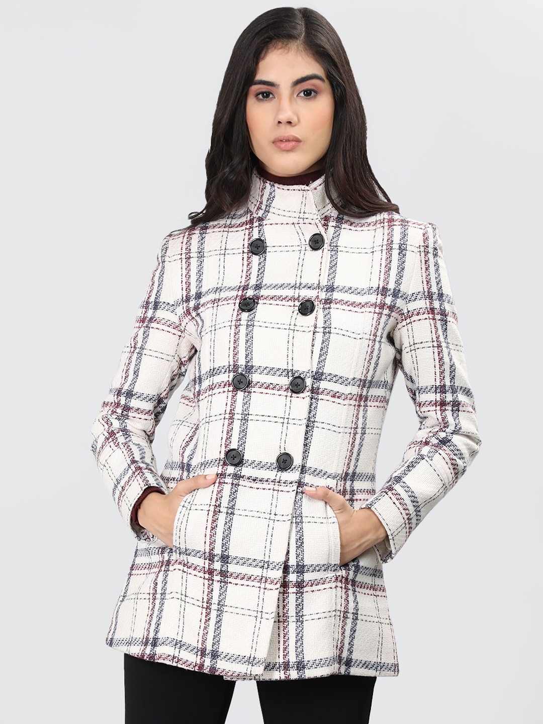 

LURE URBAN Single-Breasted Woolen Overcoat, Off white