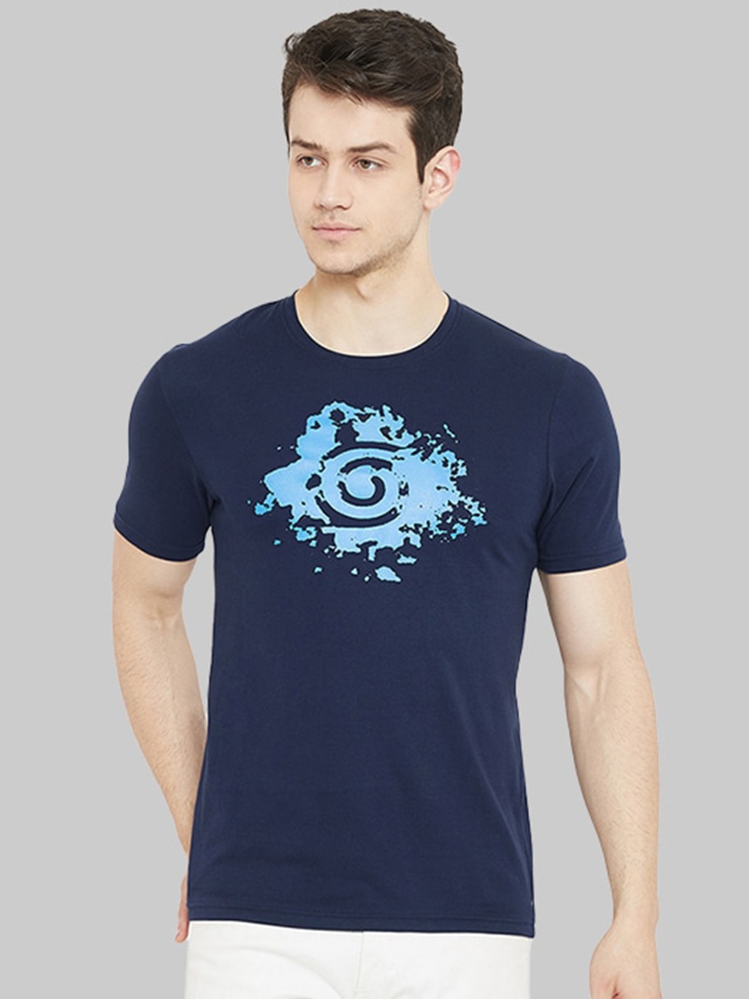 

URKNIT Men Printed Cool Max Pure Cotton T-shirt, Blue