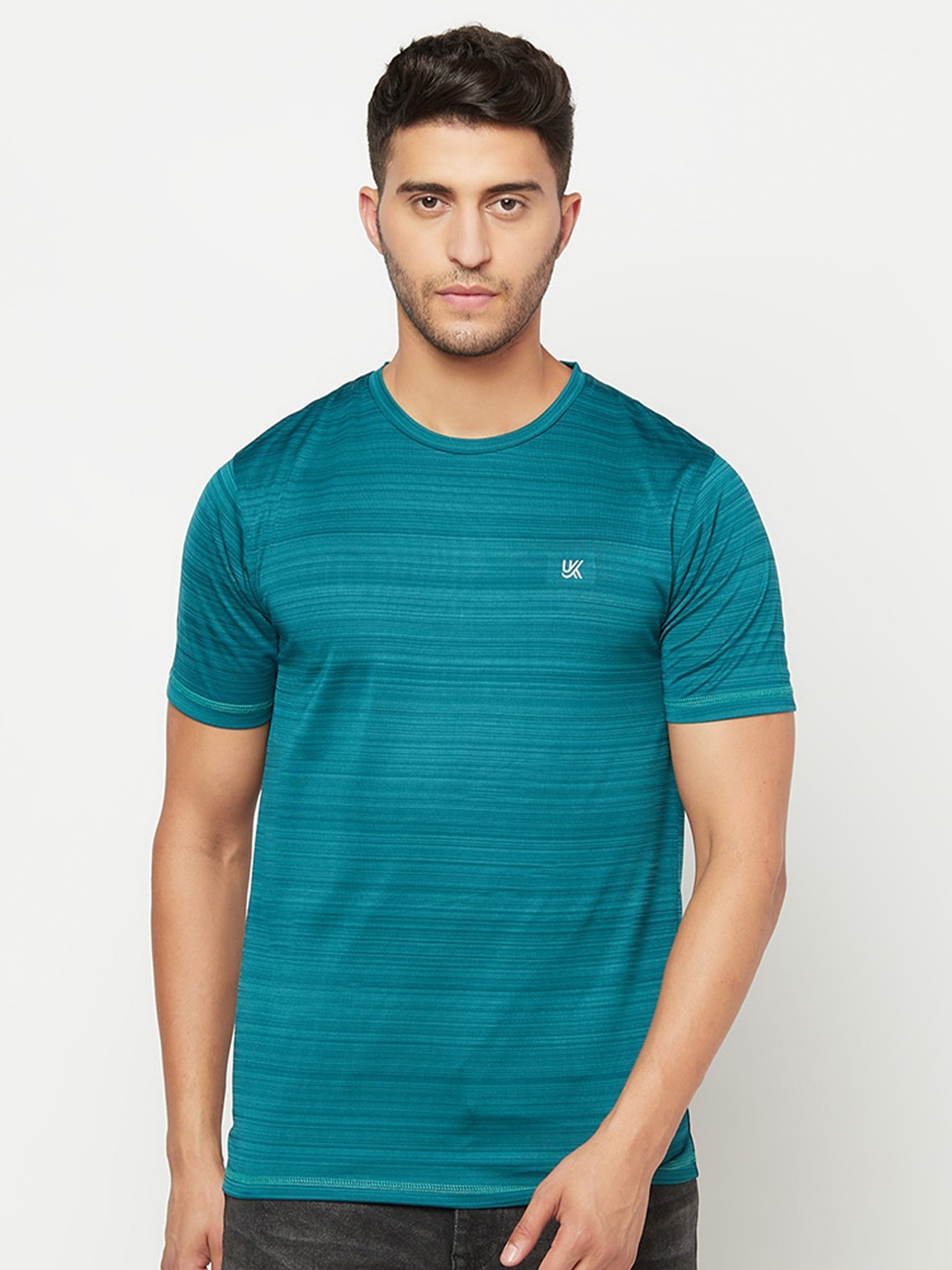 

URKNIT Striped Cool Max Round Neck Regular T-shirt, Green
