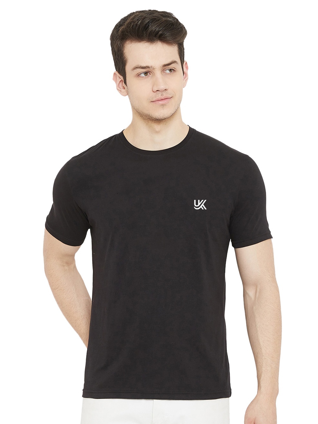 

URKNIT Short Sleeves Cool Max Pure Cotton T-shirt, Black