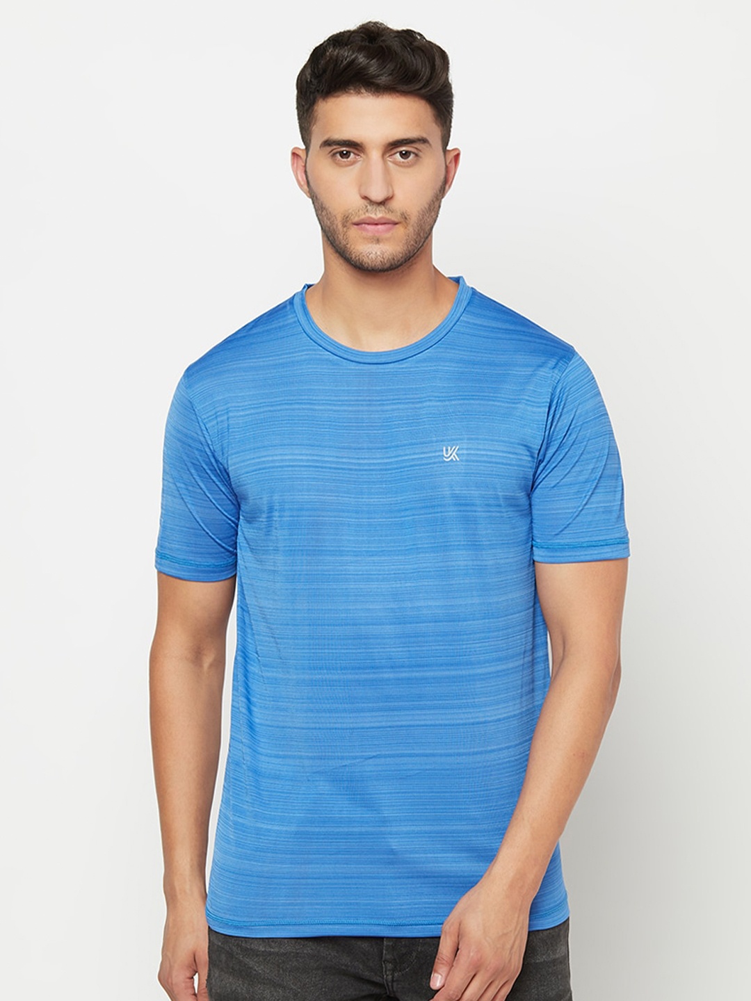 

URKNIT Striped Cool Max Sports T-shirt, Blue