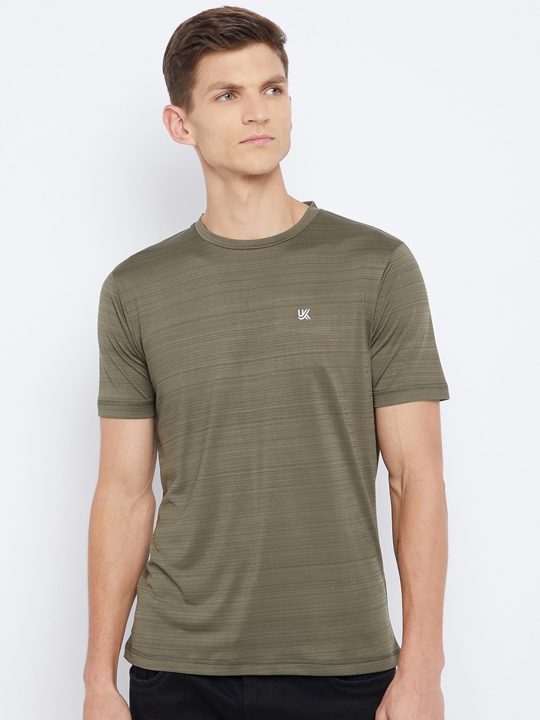 

URKNIT Striped Cool Max Sports T-shirt, Olive