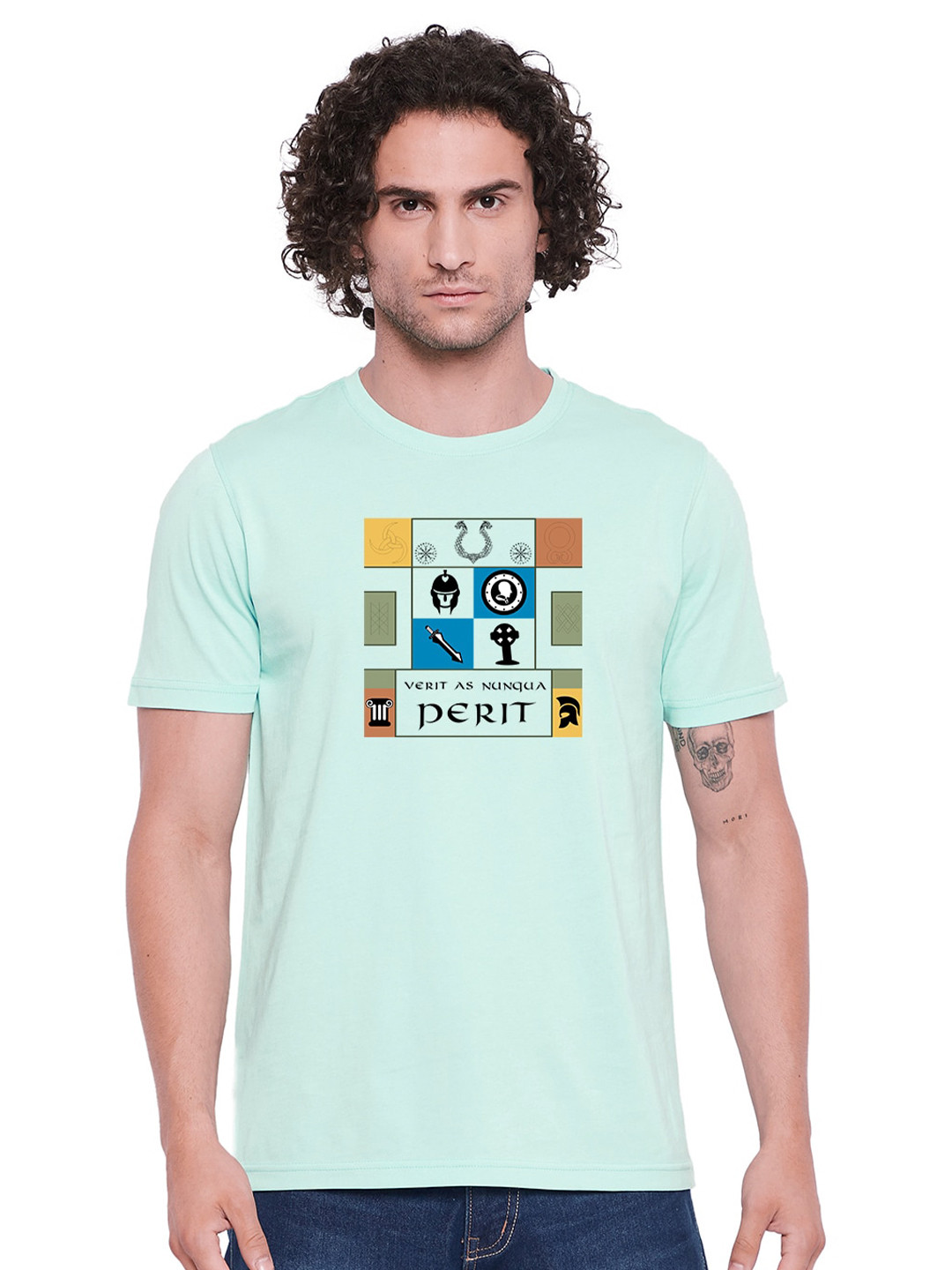 

URKNIT Cool Max Graphic Printed Round Neck Regular Fit Cotton Casual T-Shirt, Green
