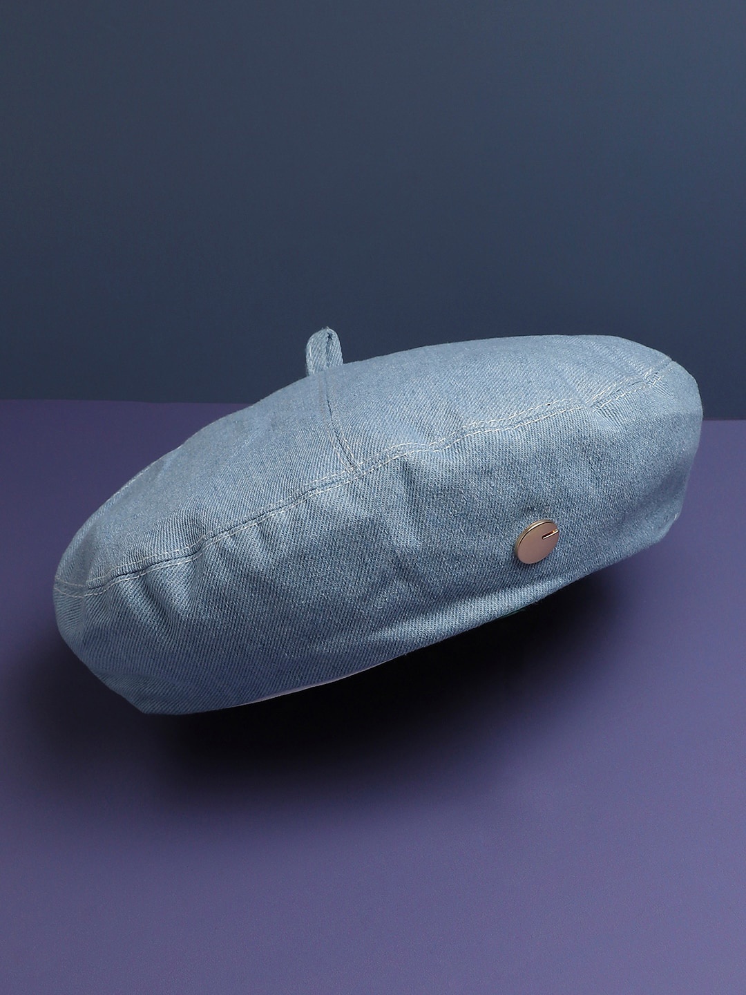 

HAUTE SAUCE by Campus Sutra Denim Beret Hat, Blue