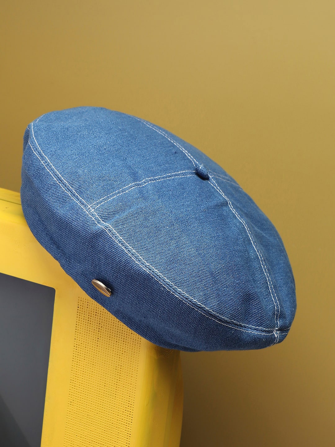 

HAUTE SAUCE by Campus Sutra Denim Beret Hat, Blue