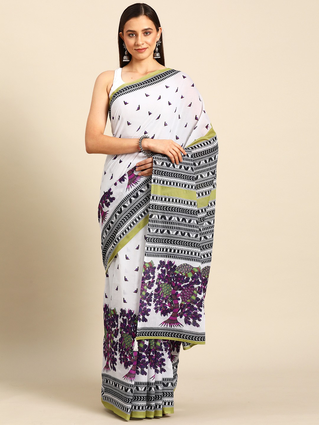 

BUTA BUTI Abstract Printed Pure Cotton Saree, Multi