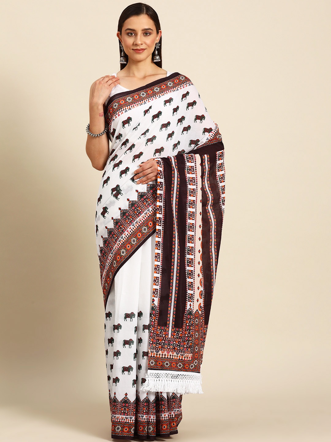 

BUTA BUTI Abstract Printed Pure Cotton Saree, Multi