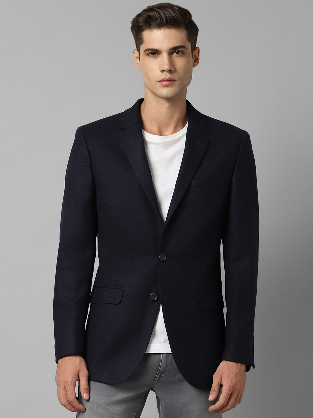 

Louis Philippe Single-Breasted Slim Fit Casual Blazer, Navy blue