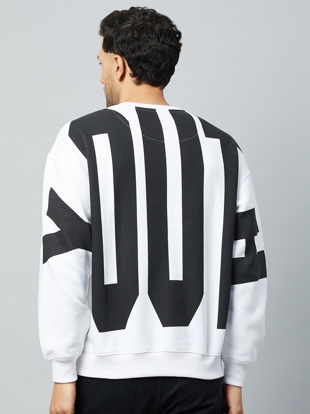 

Club York Typography Printed Fleece Pullover Sweatshirt, White