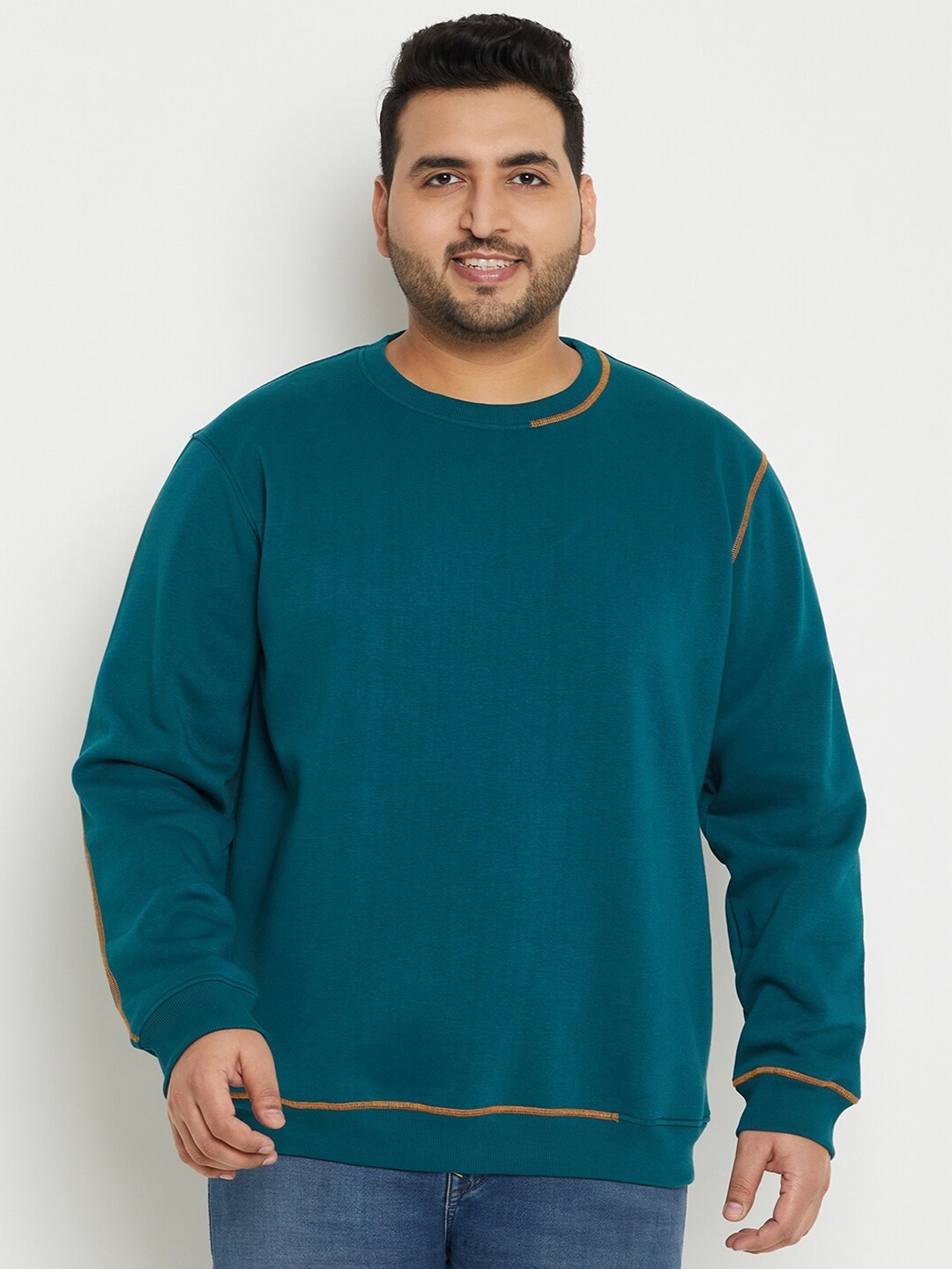 

Club York Plus Size Round Neck Fleece Sweatshirt, Teal