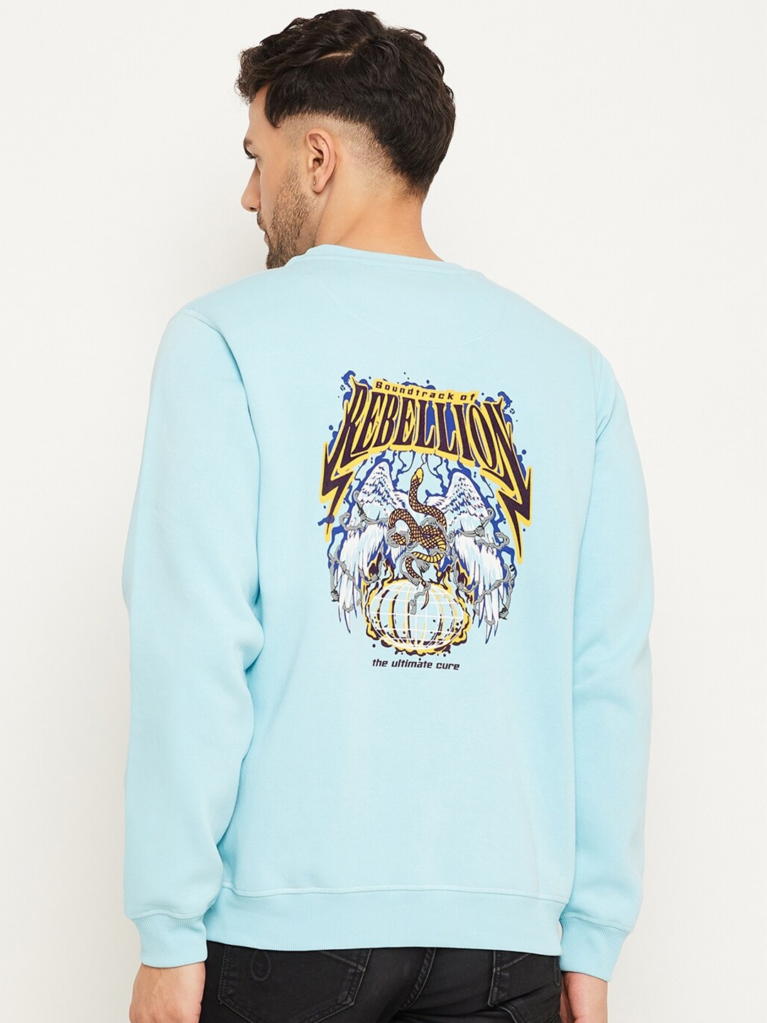 

Club York Graphic Printed Fleece Sweatshirt, Blue