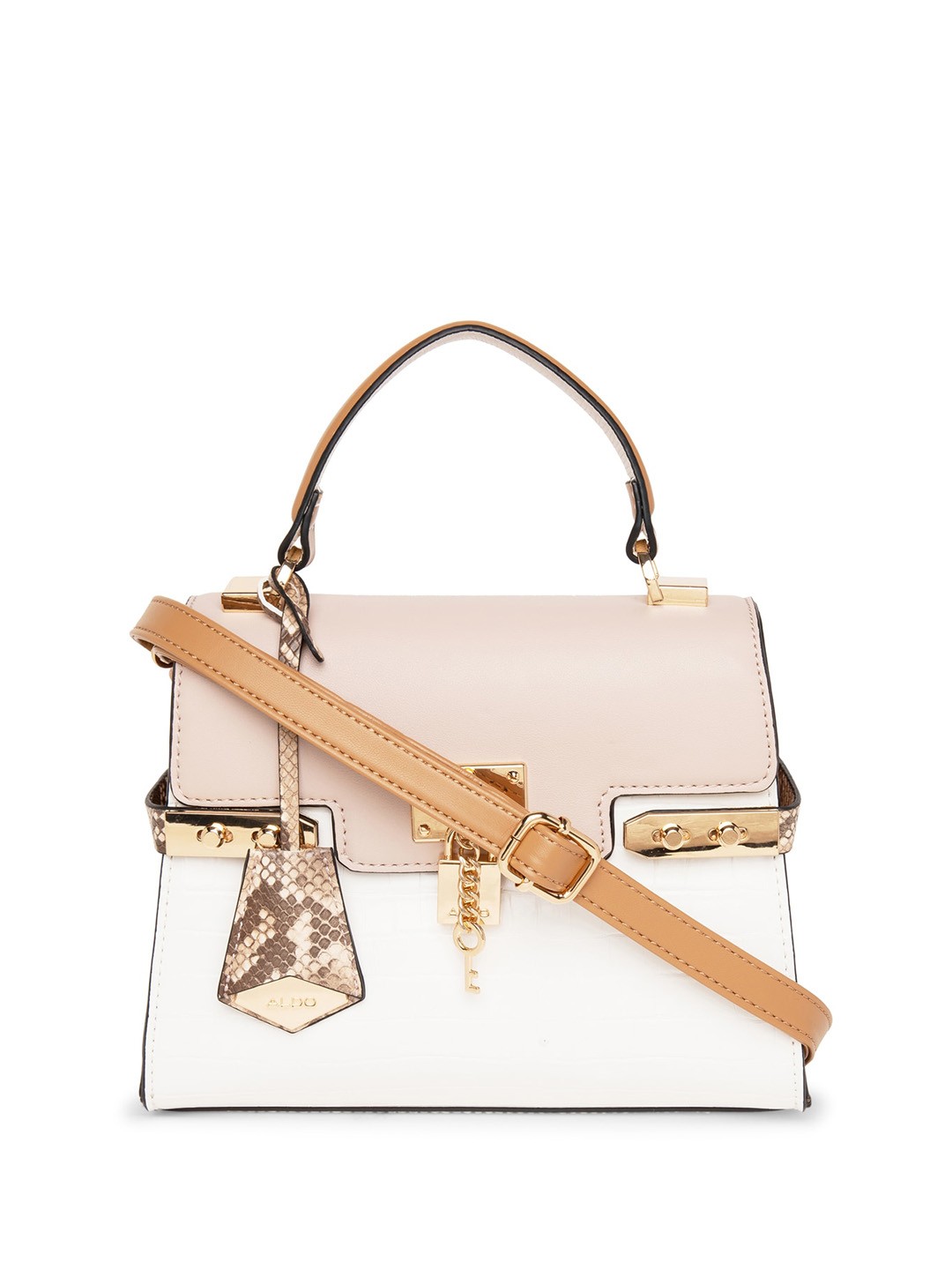 

ALDO Colourblocked Structured Satchel, White