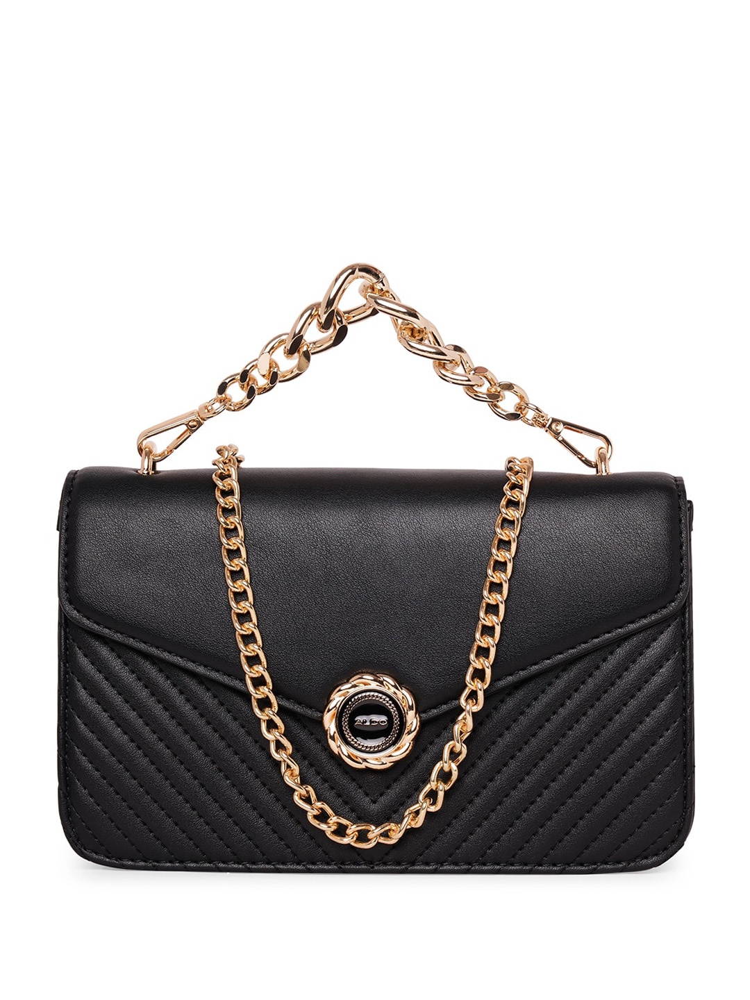 

ALDO Structured Sling Bag with Quilted, Black
