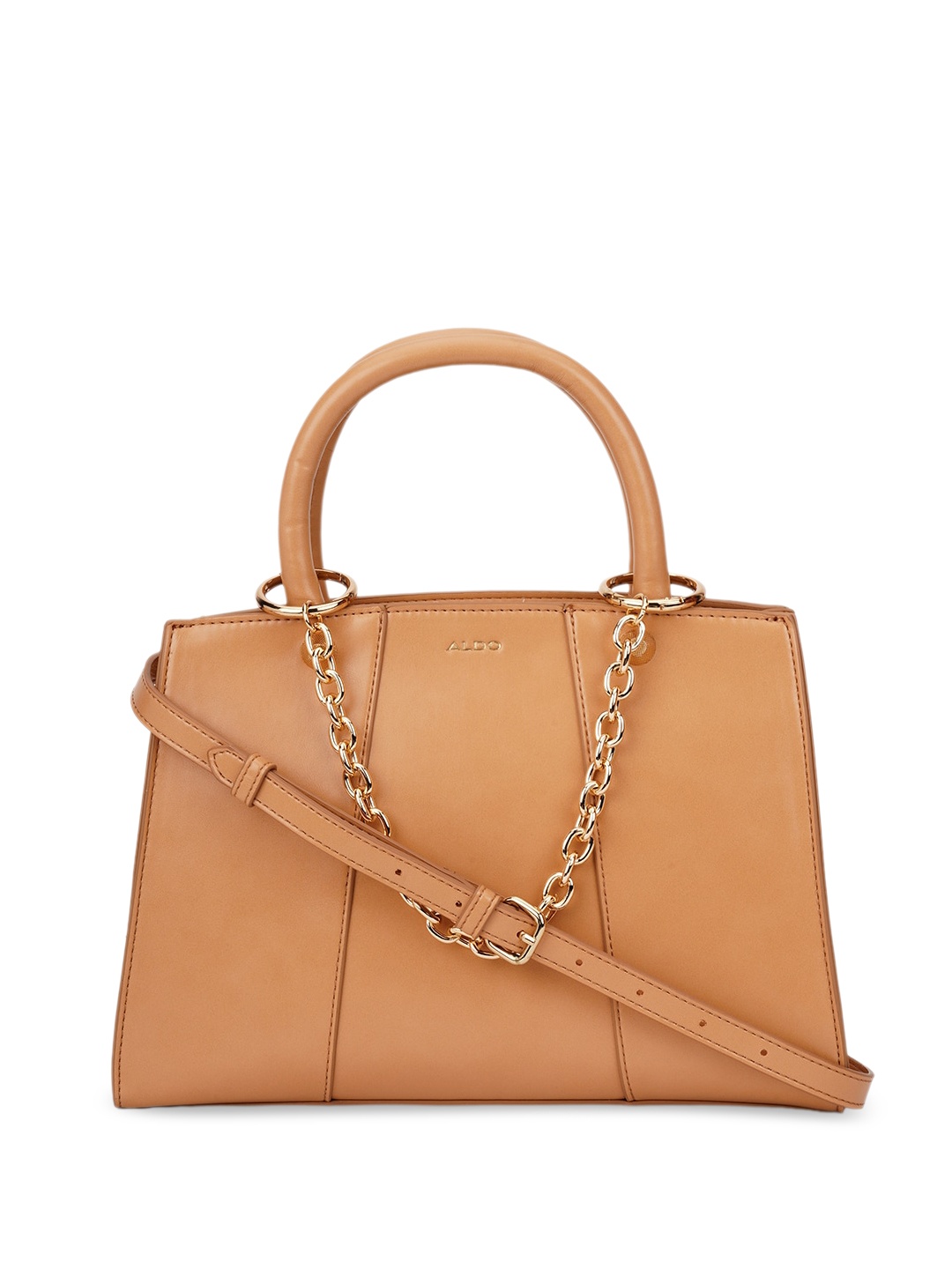 

ALDO Brown PU Structured Handheld Bag