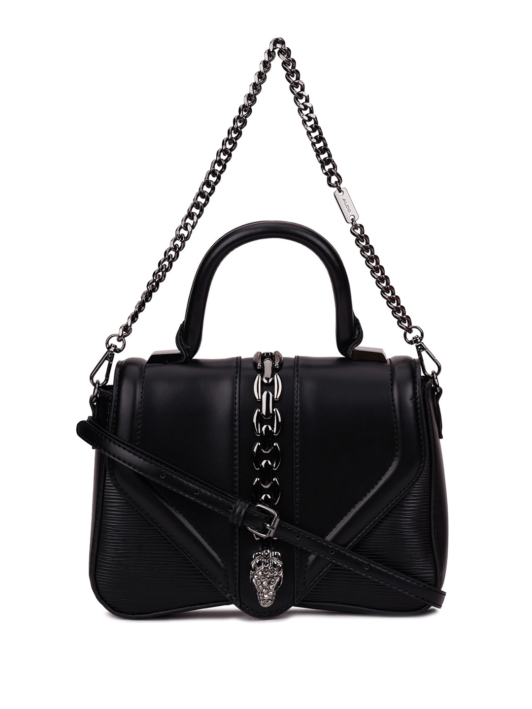 

ALDO Embellished Bowling Satchel, Black