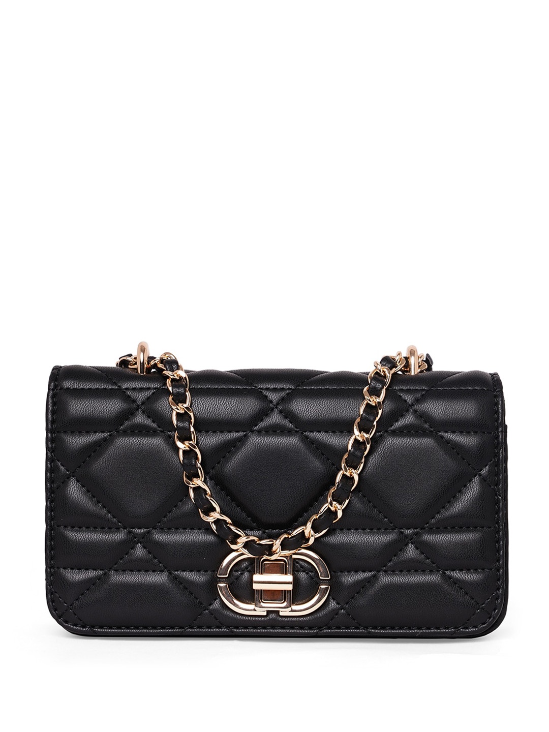 

ALDO PU Swagger Quilted Sling Bag, Black