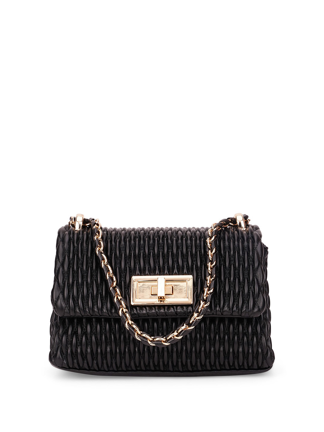 

ALDO Textured PU Structured Handheld Bag, Black