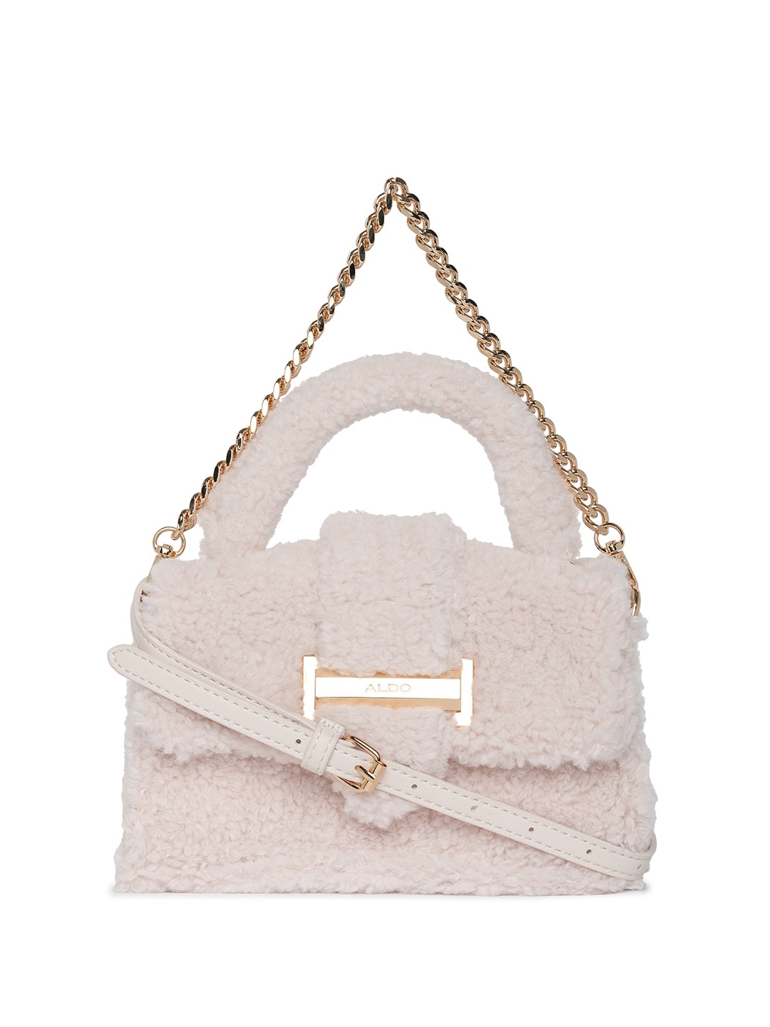 

ALDO White Structured Handheld Bag with Bow Detail