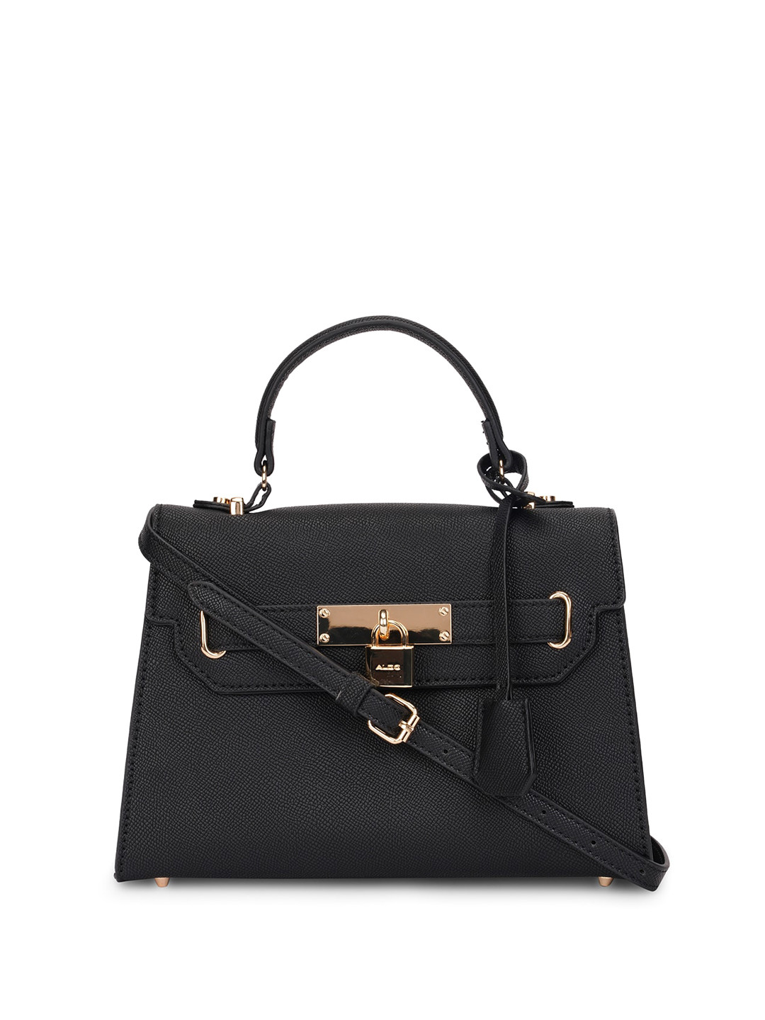 

ALDO Textured Structured Satchel With Bow Detail, Black