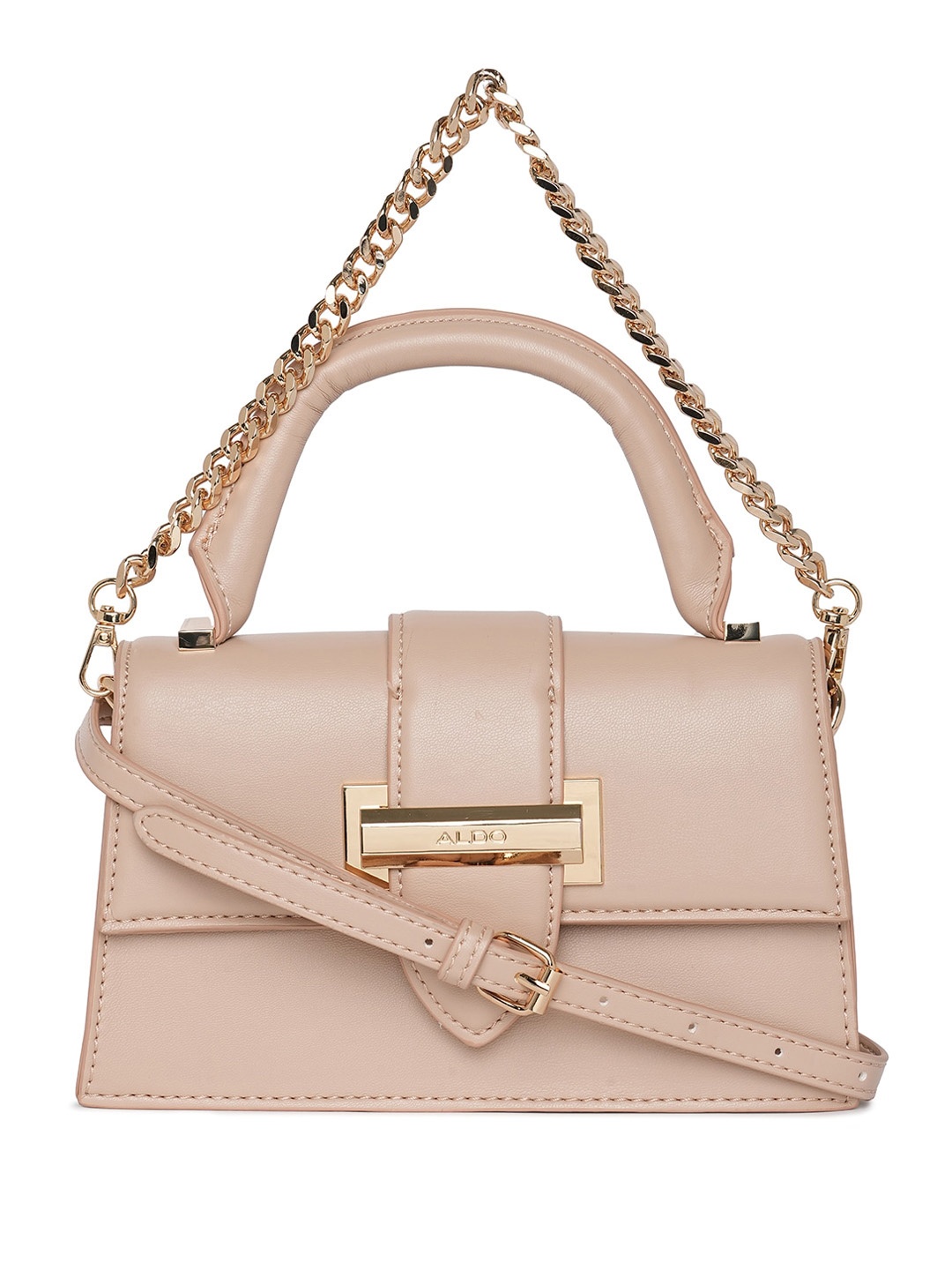 

ALDO Brown PU Structured Satchel