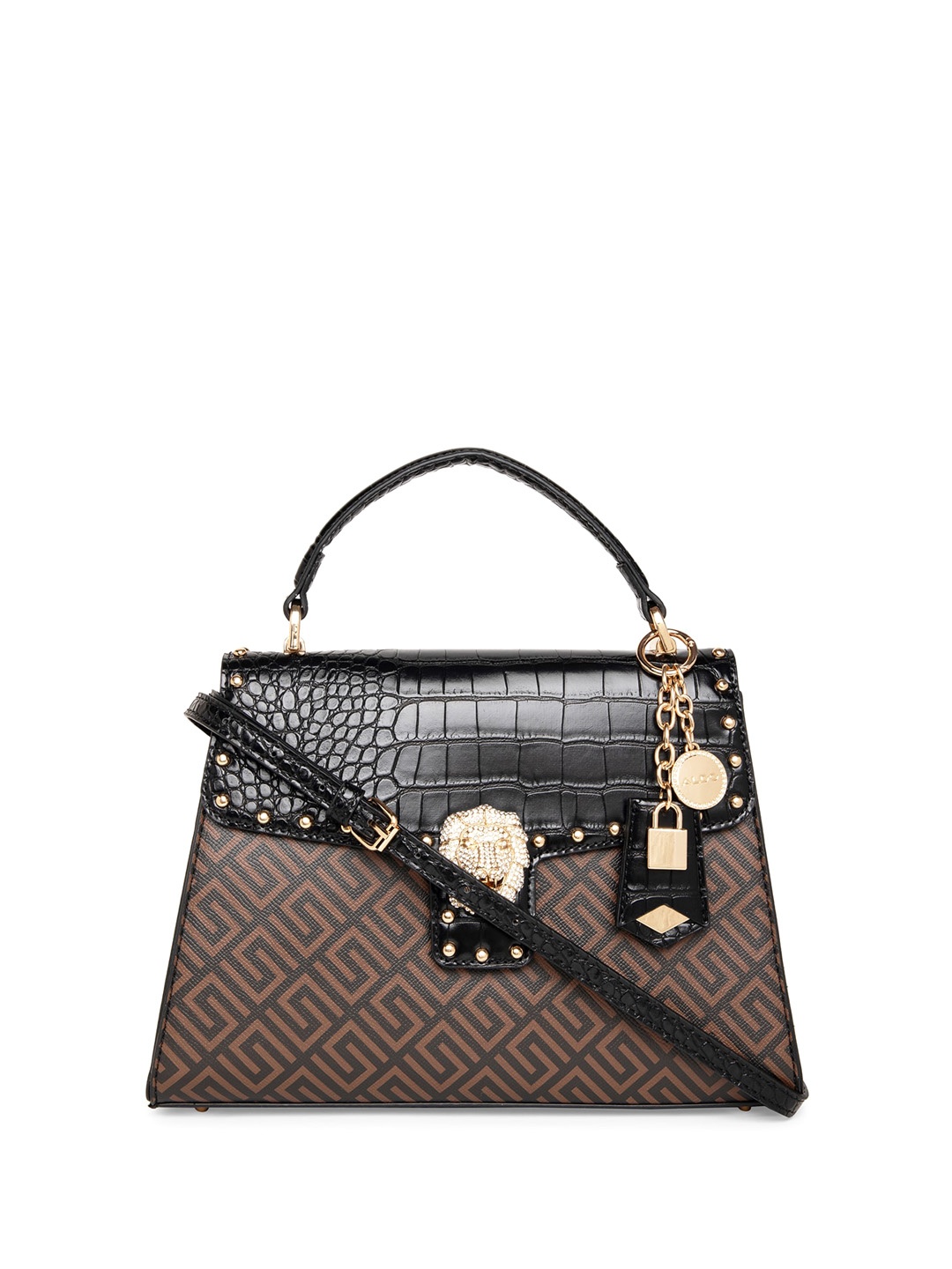 

ALDO Multicoloured Animal Textured PU Structured Handheld Bag with Quilted, Multi