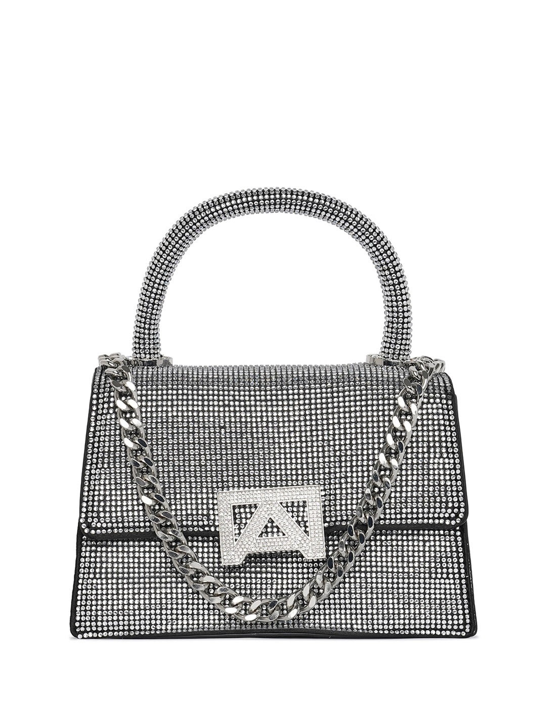 

ALDO Embellished Structured Satchel Bag, Black