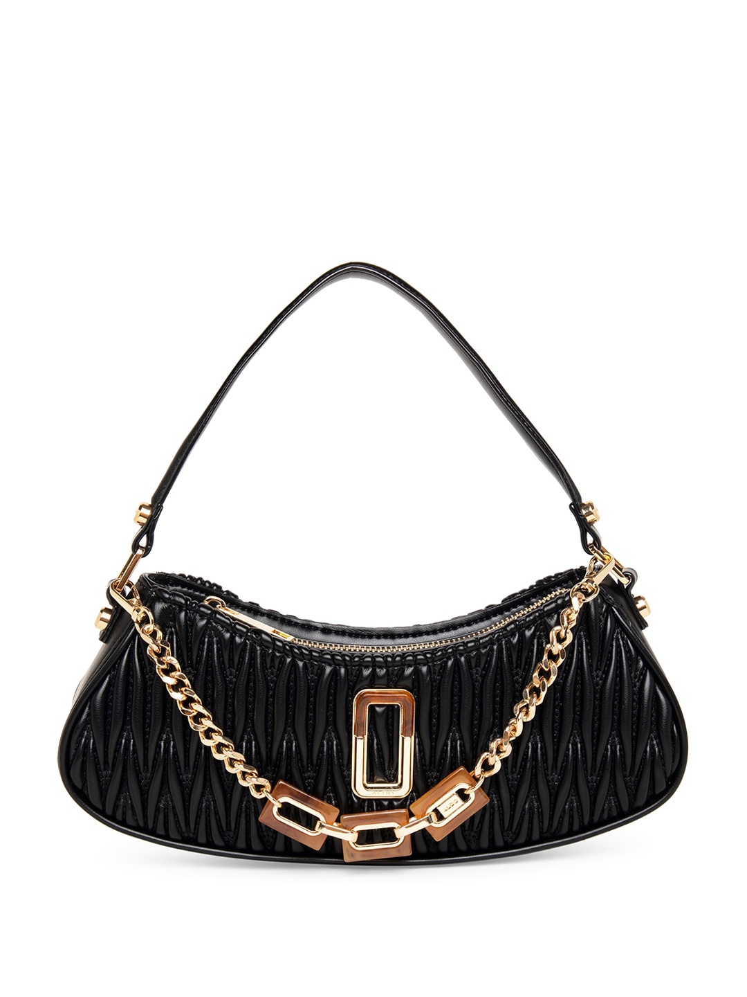 

ALDO PU Textured Structured Handheld Bag, Black