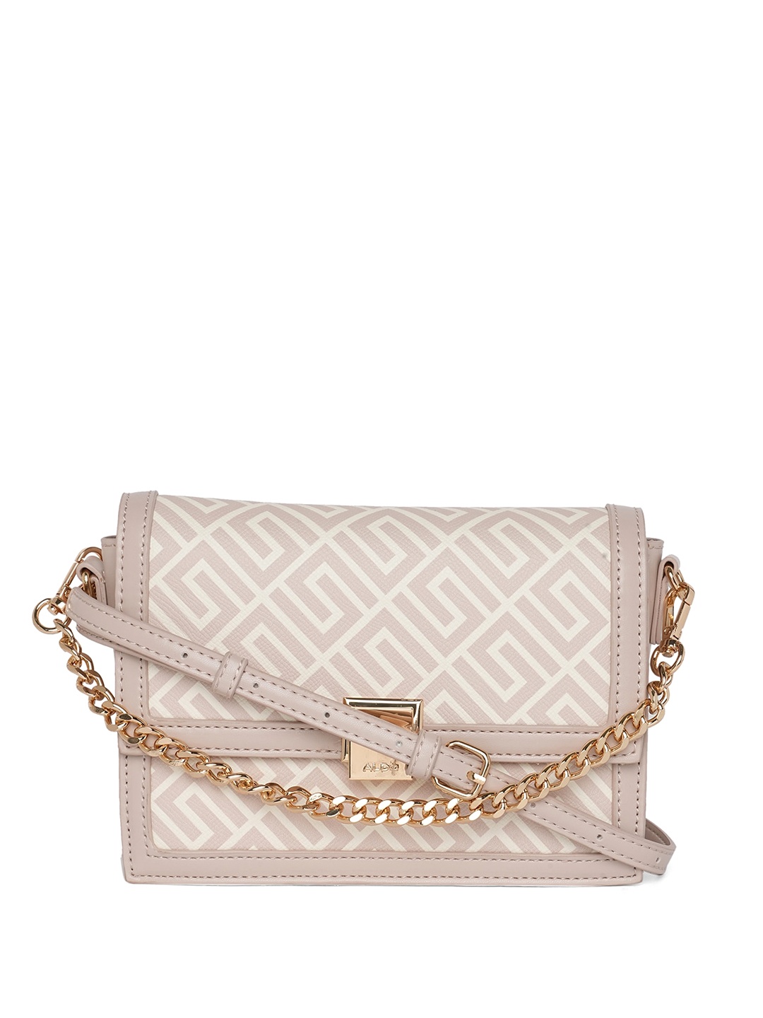 

ALDO Geometric Printed Structured Sling Bag, Beige