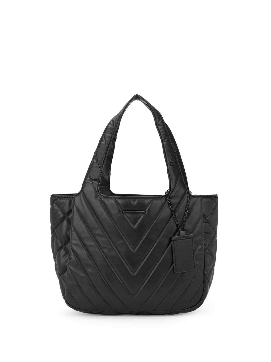 

ALDO Textured PU Shopper Quilted Satchel Bag, Black