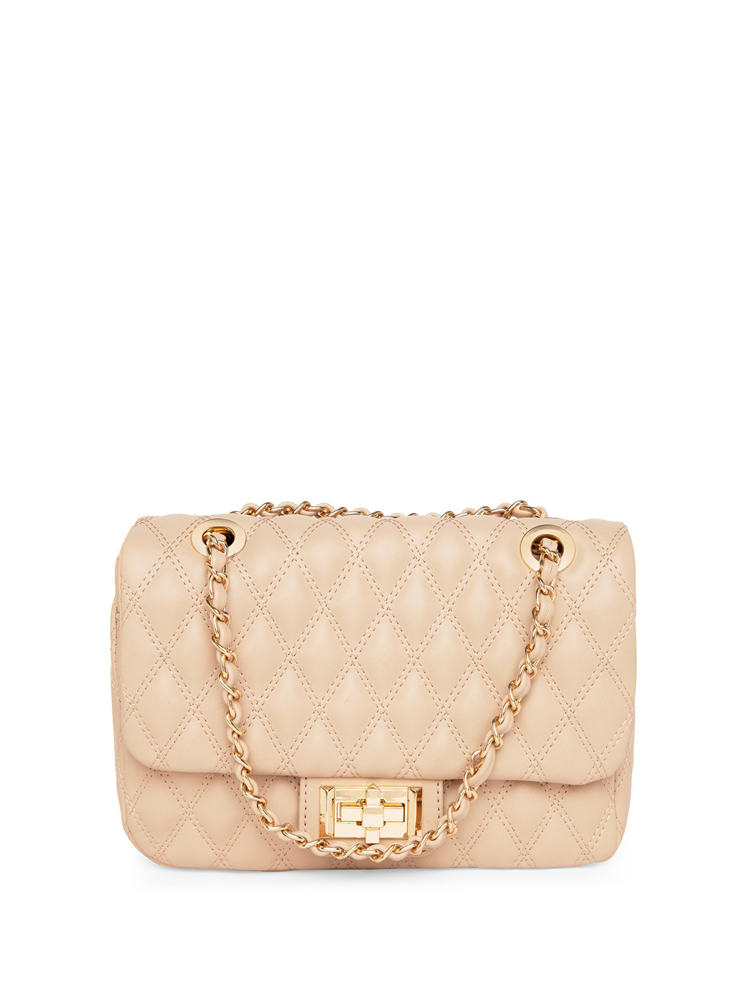 

ALDO Textured Structured Sling Bag with Quilted Detail, Beige