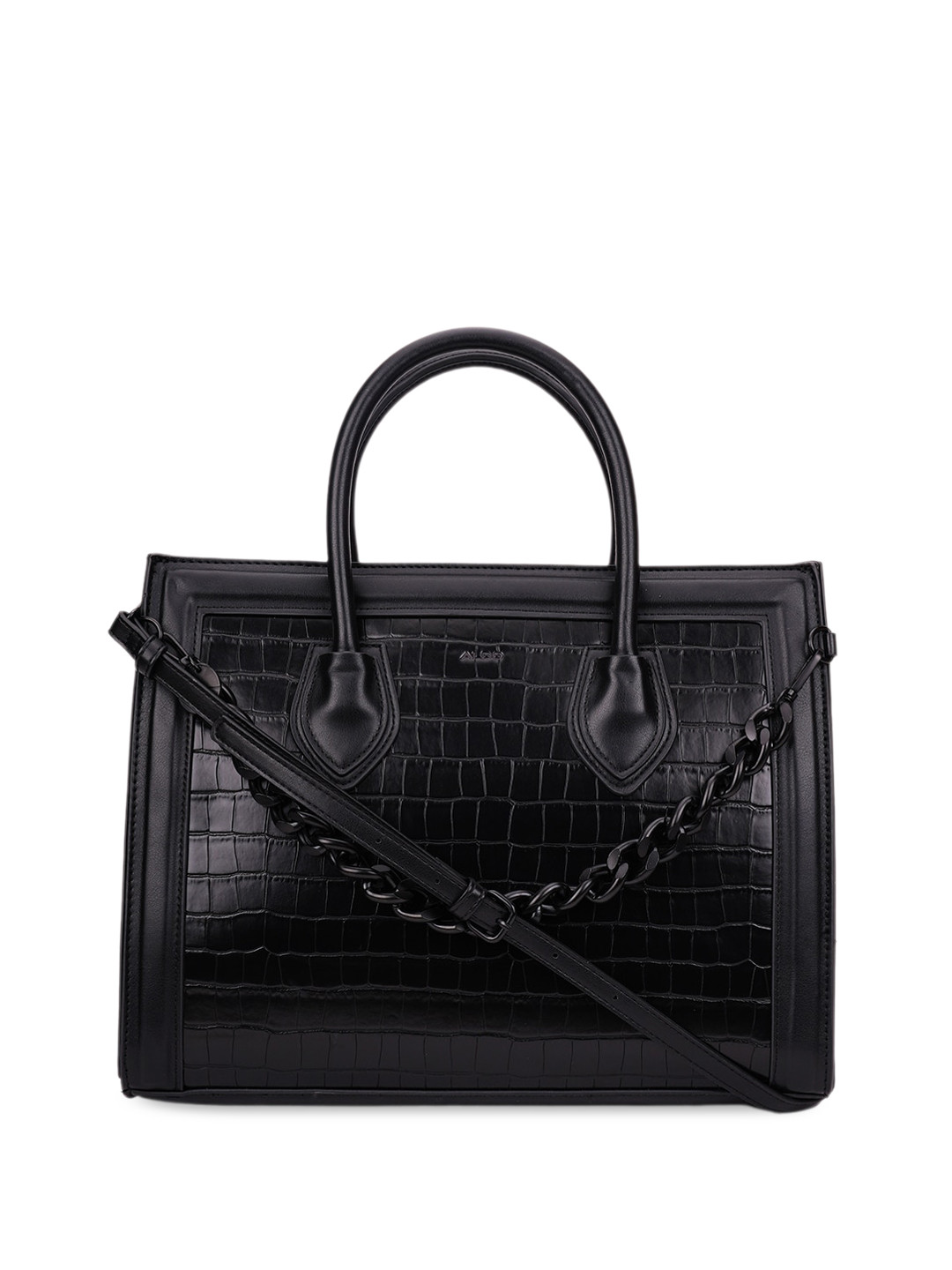 

ALDO Animal Textured Structured Handheld Bag, Black