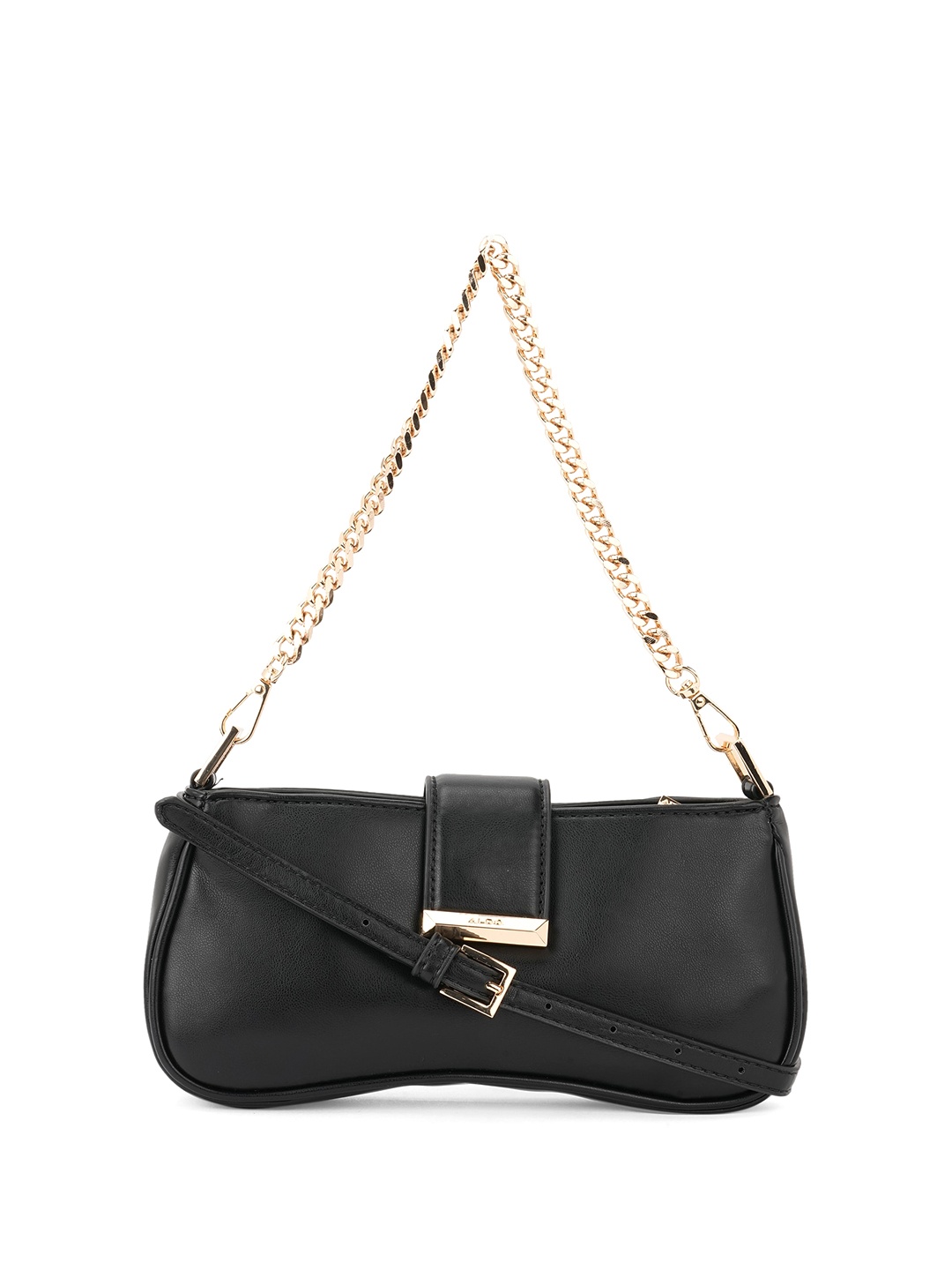 

ALDO Black PU Structured Sling Bag